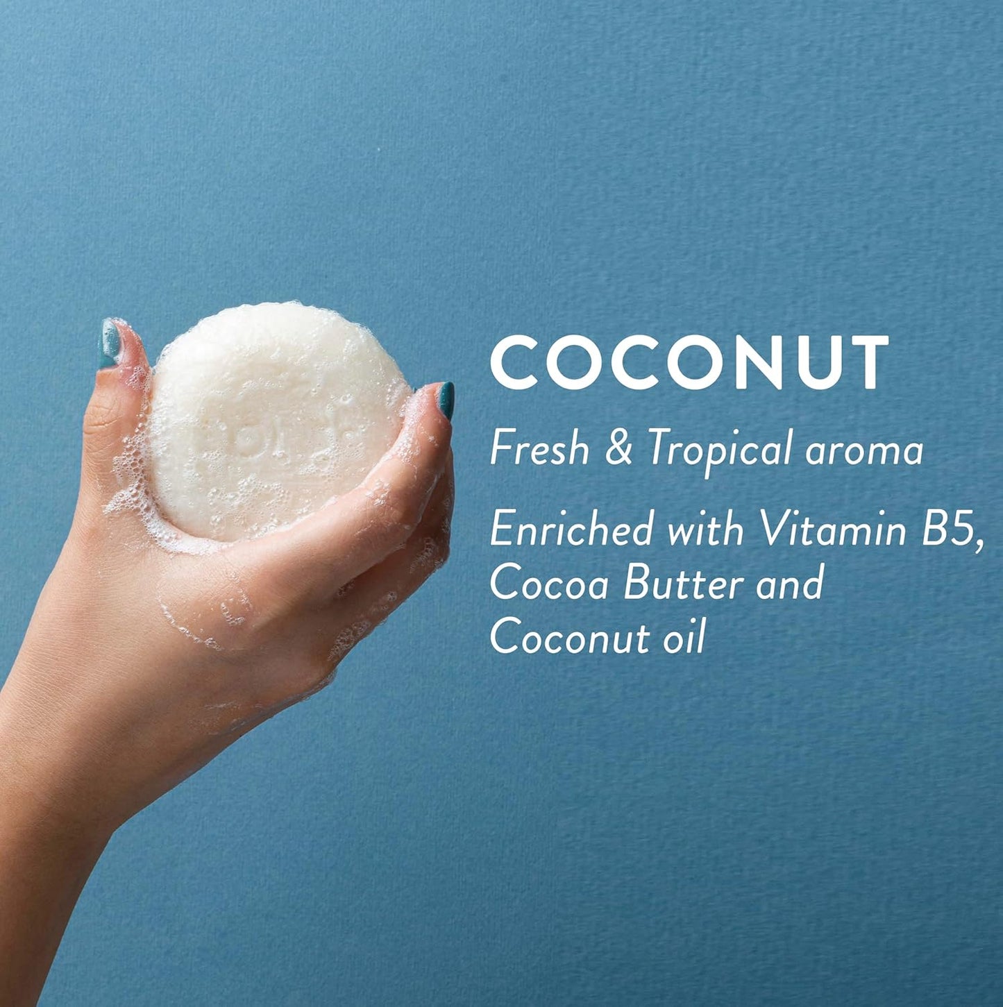 LOLE'S Shampoo Bar and Conditioner, 2in1 with Coconut Oil for Normal Hair, Volume & Strength, 99% Natural Origin, Sustainably Sourced, 3.5Oz