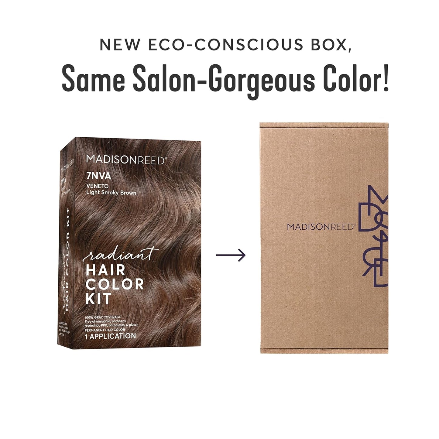 Madison Reed Radiant Hair Color Kit | 7NVA Light Smoky Brown (Veneto Brown) for 100% Gray Hair Coverage | Salon Quality Permanent Hair Dye | PPD-Free & Ammonia-Free | (Packaging May Vary) 1 Pack
