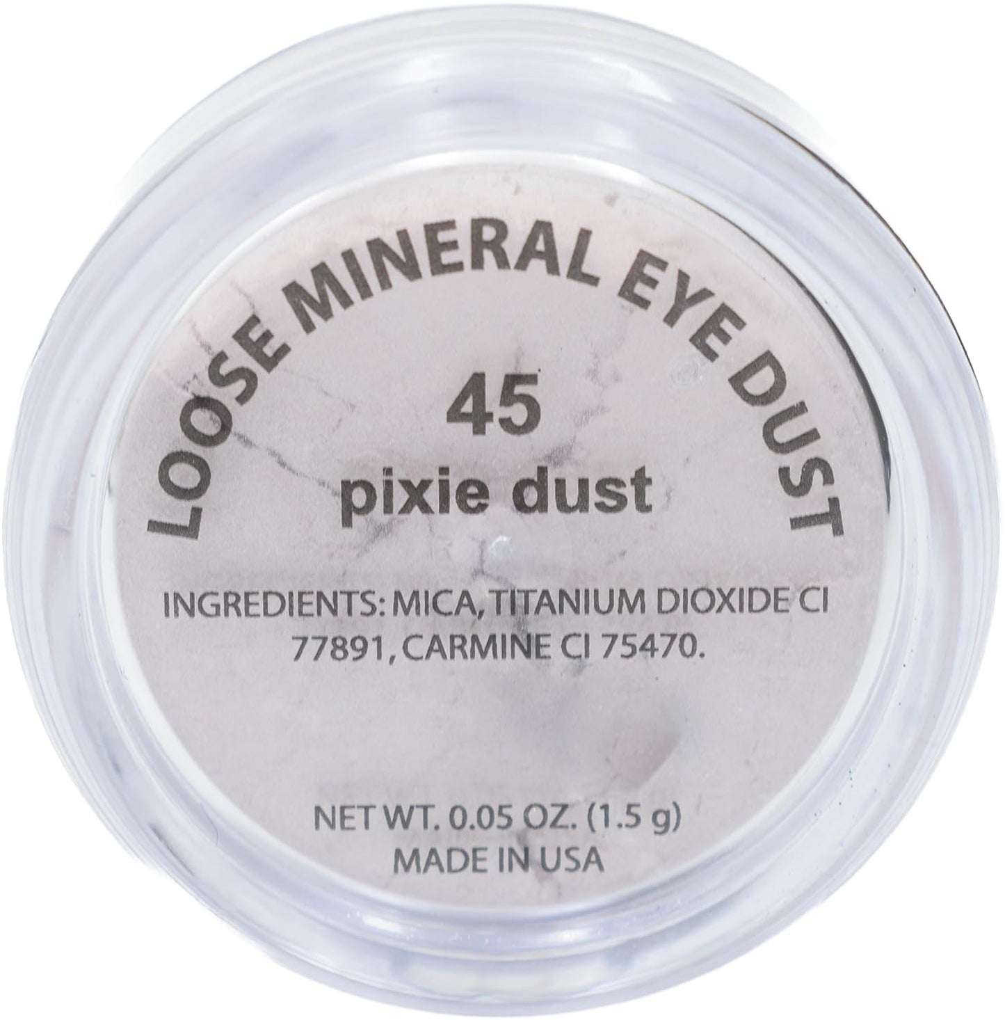 Pixie Dust Light Pale Pink Metallic White Single Loose Powder Eyeshadow; Talc & Paraben Free, No Animal Testing & Cruelty Free