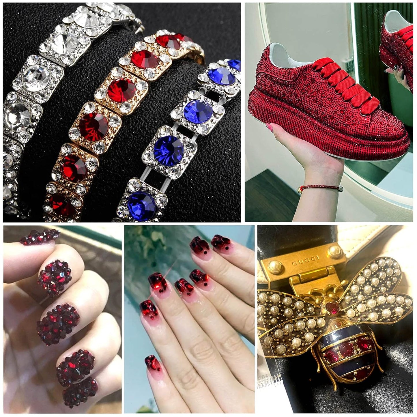 Beadsland 144pcs Flat Back Crystal Rhinestones Round Gems for Nail Art and Craft Glue Fix, Dark Siam, SS40, 8.4-8.7mm