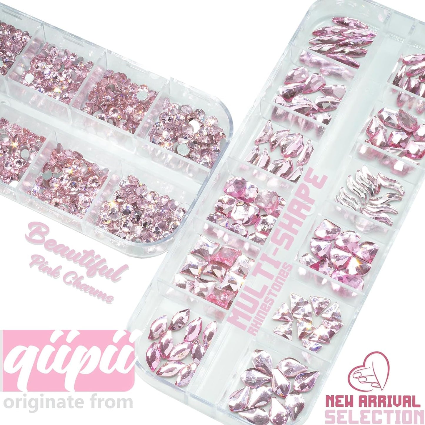 3080Pcs Pink Rhinestones Nail Crystals 120 Multi Shapes Flatback Light Pink Gems Round Beads K9 Glass Stones Diamonds jewels Nail Art Supplies Nail Charms for Nails Faces Eyes Makeup Crafts DIY