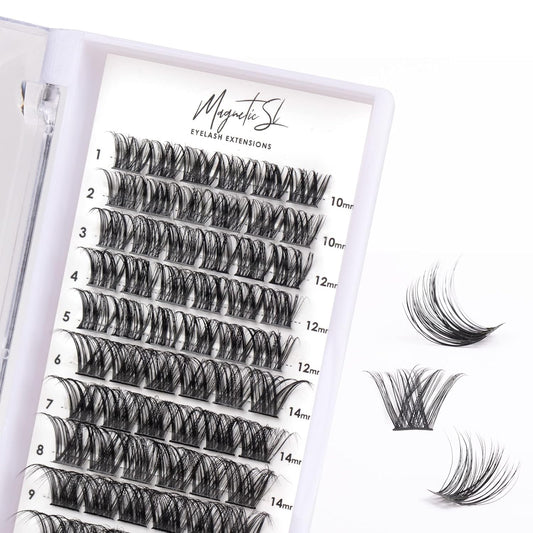 Cluster Lashes 72 Individual Lashes Clusters Eyelash Extensions False Eyelashes DIY Lash Extension Kit Reusable False Eyelashes Natural Look Mix 10-16mm C D Curl-DM01