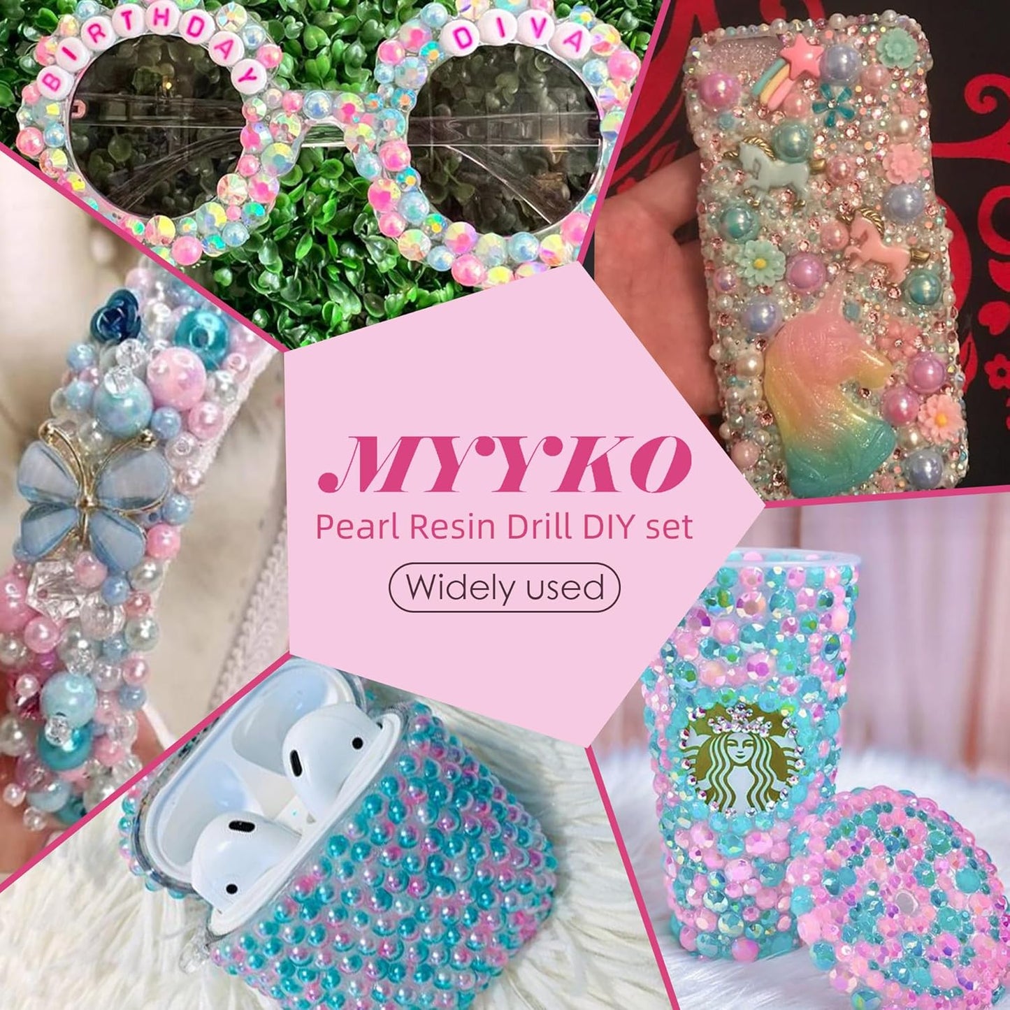 160g Cyan Citrine Flat Back Pearls Rhinestones with Gel for Crafts Mixed Size 3mm-10mm AB Color Round Half Pearls Flatback Pearl Beads and Resin Rhinestones Set for Face Art