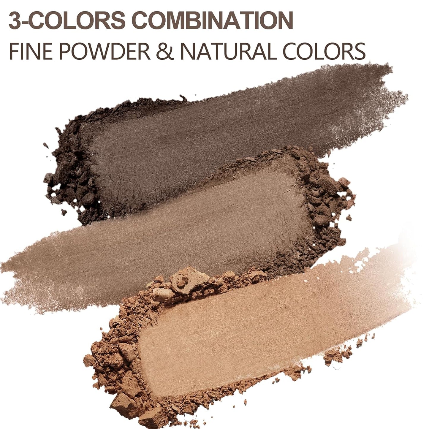 3 Colors Eyebrow Makeup Kit, Professional Brow Contour Palette, Waterproof Long-lasting Eyebrow Filler Powder with Mirror & Brow Brush