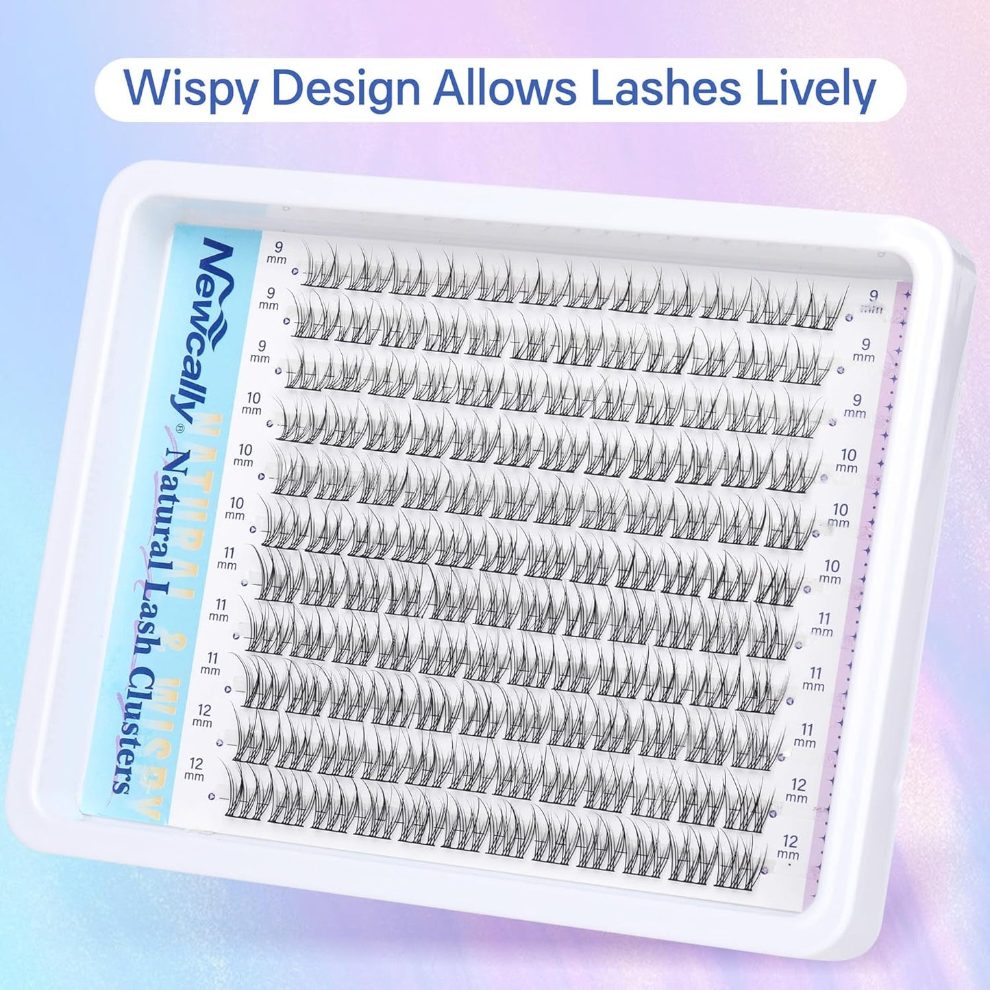 Natural Lash Clusters Kit DIY Lash Extension Kit Wispy Eyelash Extension Kit C-curly Individual Lashes Kit 9-12MM Short Eyelash Clusters with Lash Remover by Newcally