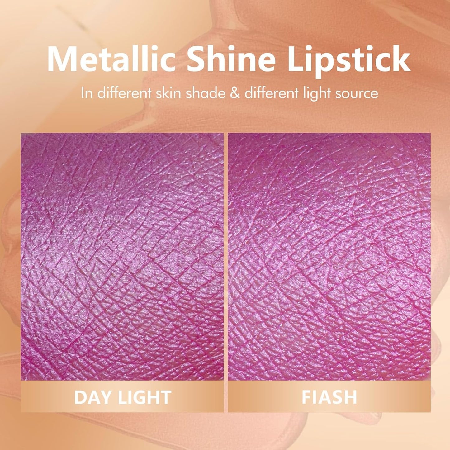 MAKI YIKA Purple Lipstick for Women Metallic Lipsticks Glitter Long Lasting Lipstick No Smudge No Transfer Liquid Pink Lip Gloss (BR07 Promise Me)