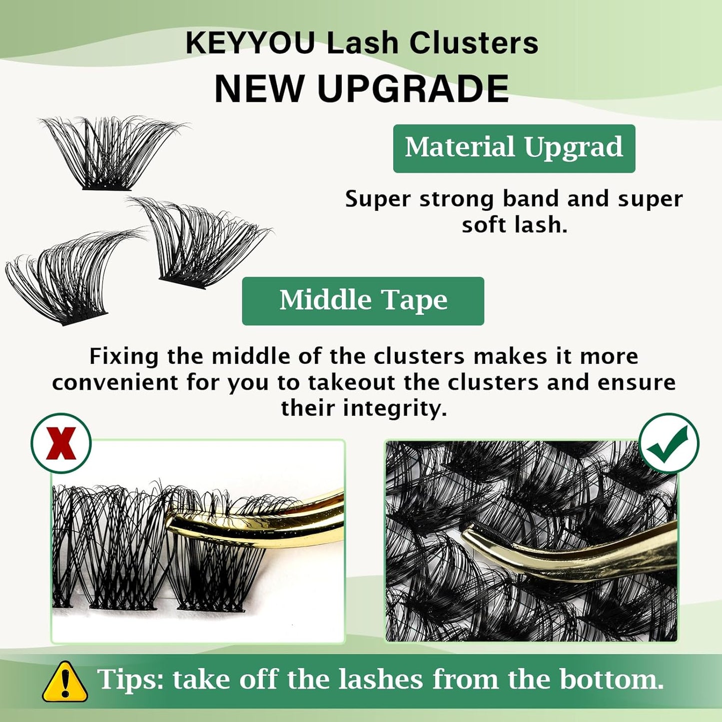 Lash Clusters 96pcs Individual Lashes D Curl 14mm Eyelash Clusters KEYYOU Volume Wispy Lash Extension Soft&Comfortable Easy DIY at Home(Y24,D-14mm)