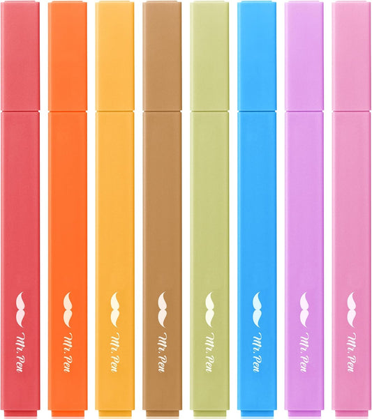 Mr. Pen Aesthetic Highlighters - 8 pcs, Chisel Tip, Warm Colors, Cute Assorted Bible Highlighters - No Bleed