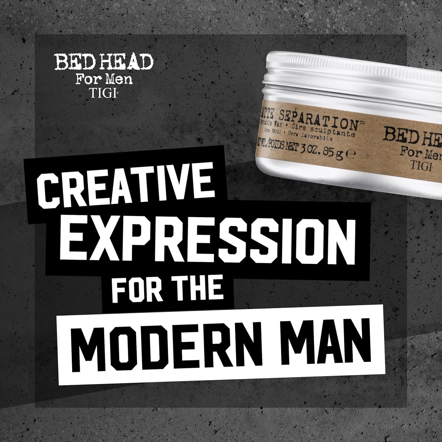 TIGI Bed Head for Men Matte Separation Workable Wax - Use for Strong Hold - For Men's Hairstyles - Use on Damp or Dry Hair - Premium Strong Hold Hair Wax - 3 oz (3 Pack)