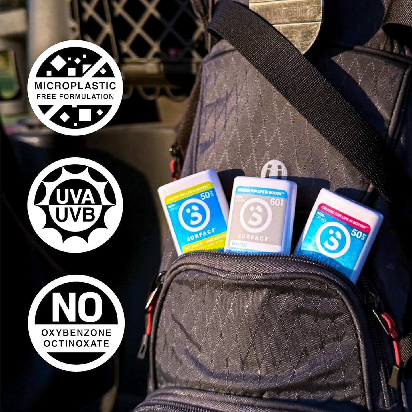 Surface Mineral Sunscreen Face Stick SPF 60, Lightweight Non-Nano Zinc Oxide Formula, Reef Friendly, Broad Spectrum UVA UVB Protection, Water Resistant Sun Care for 80 Minutes, Tinted, 0.5oz