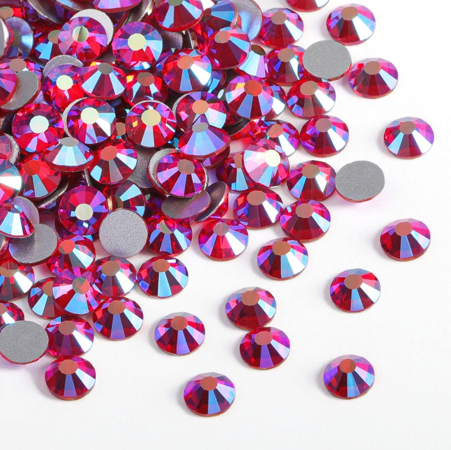 Beadsland 288 Pieces Flat Back Crystal Rhinestones Round Gems,Light Siam AB,SS30,6.3-6.5mm