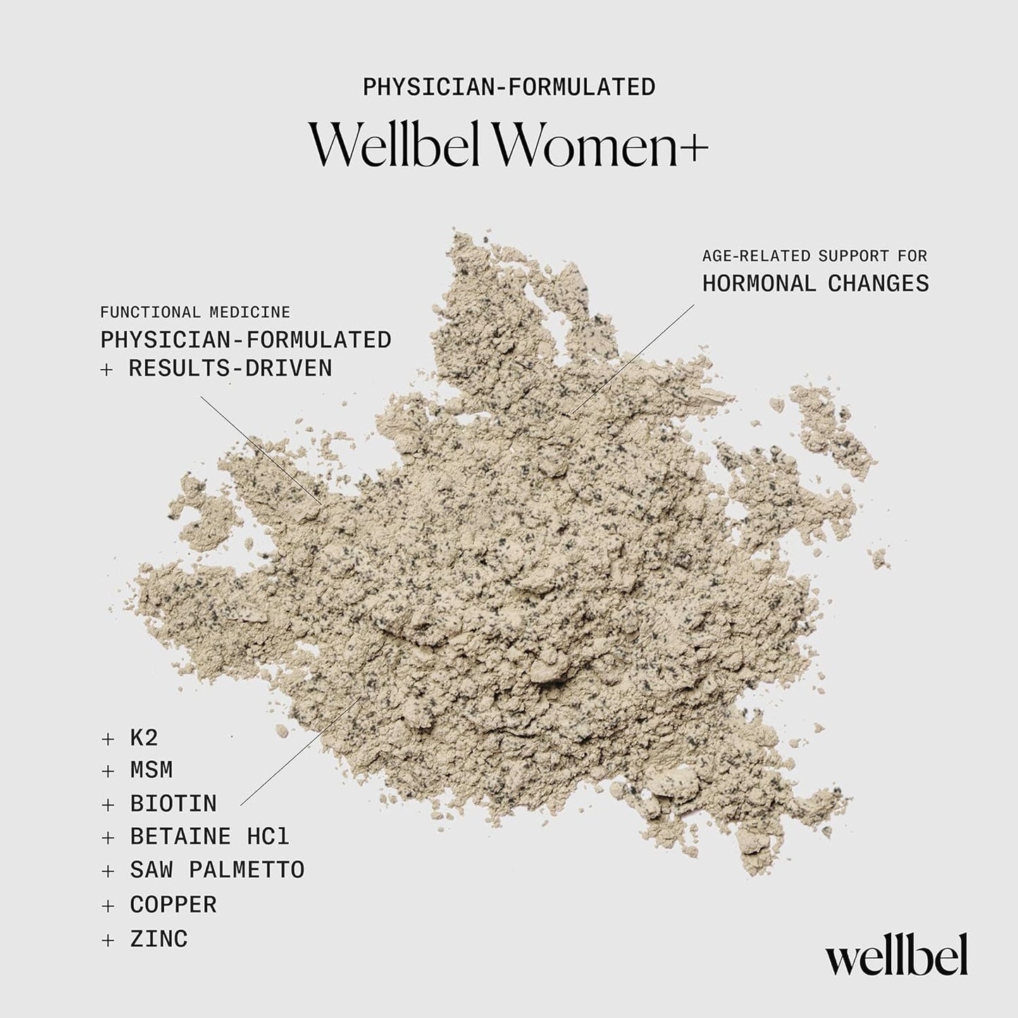 WELLBEL Women + Clean Supplement for Hair, Skin, and Nails, Vegan, Gluten Free, Non GMO 90 Count