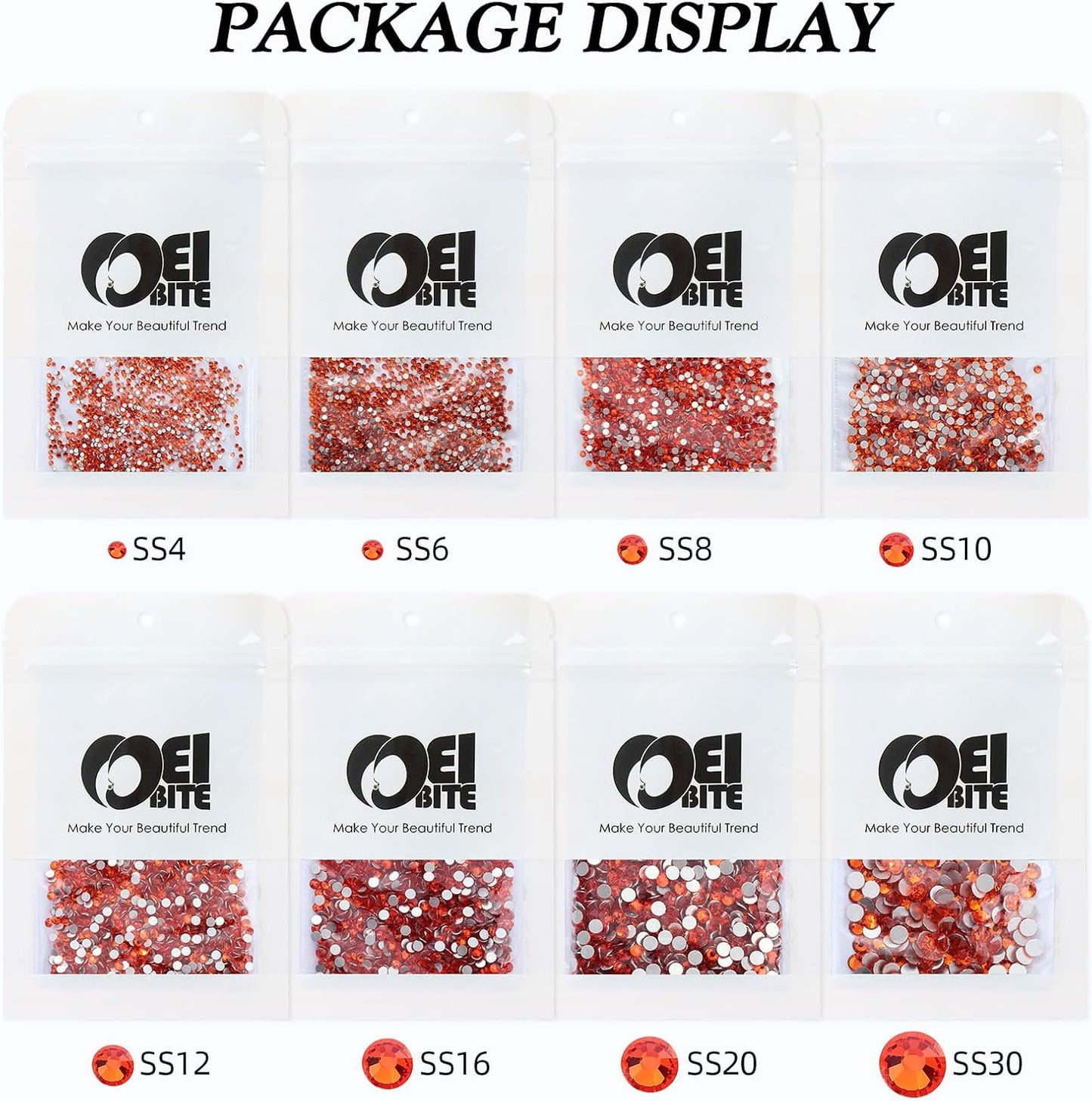 Hyacinth Flatback Rhinestones, Glass Rhinestones for Nail Art and Craft, Glue Fix, Loose Crystal Gemstones(Orange, SS4, 1440pcs, 1.5-1.7mm)