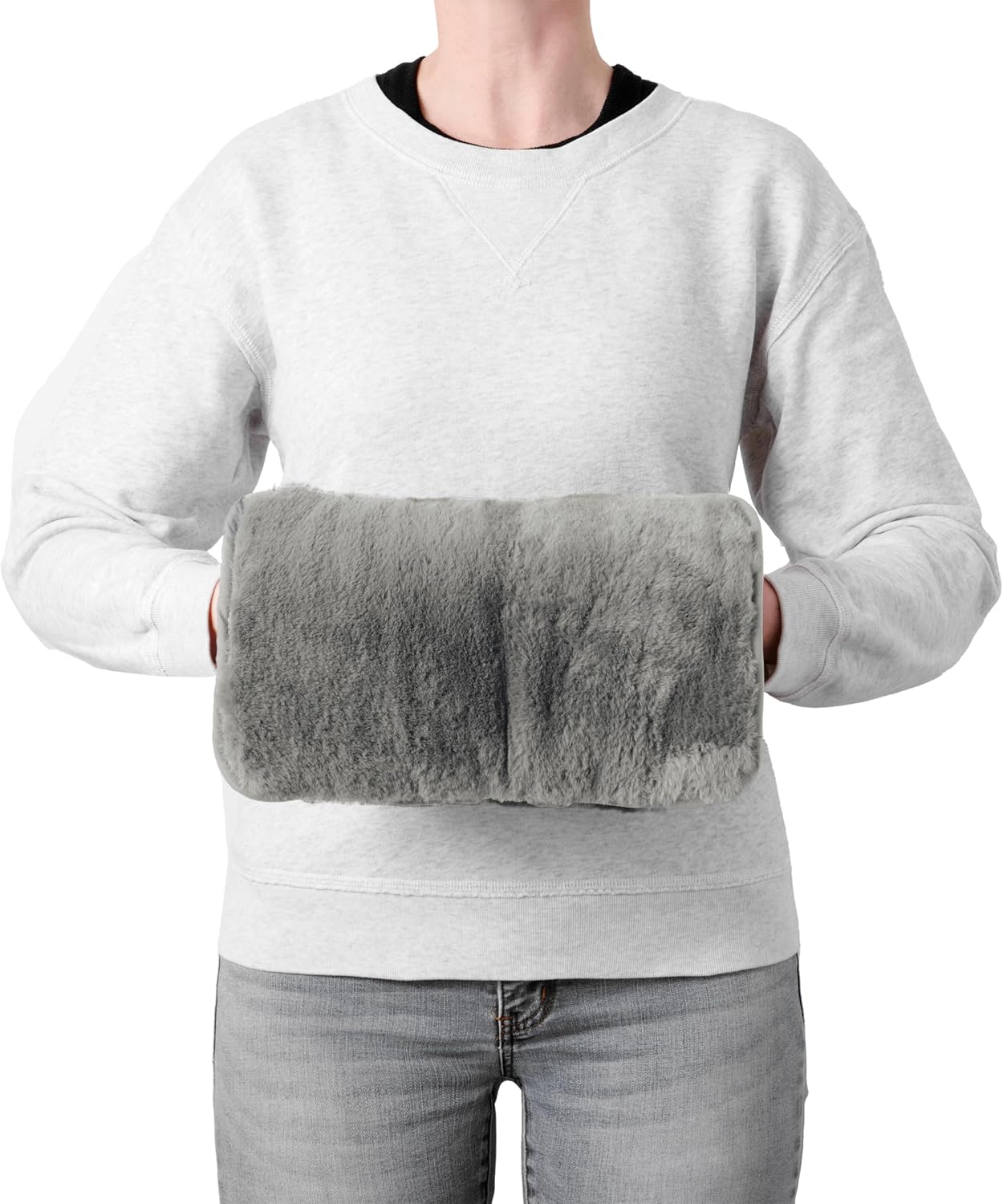 Brookstone Faux Fur Hand Warmer | Soothe Cold Hand Muff with Microwavable Gel Pack for Long Lasting Heat | Cozy Sherpa & Plush Lining for Ultimate Comfort | Hand Muffs for Women & Men