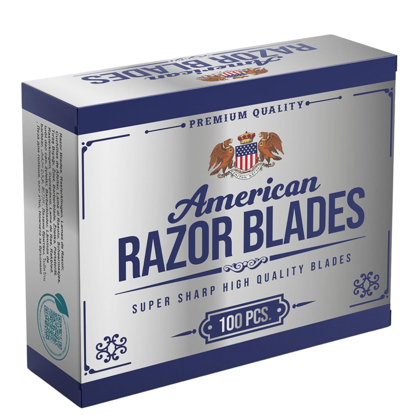 American Razor Blades by The Shave Factory - Super Sharp Double Edge Razor Blades, Japanese Steel, New Value Pack (100)