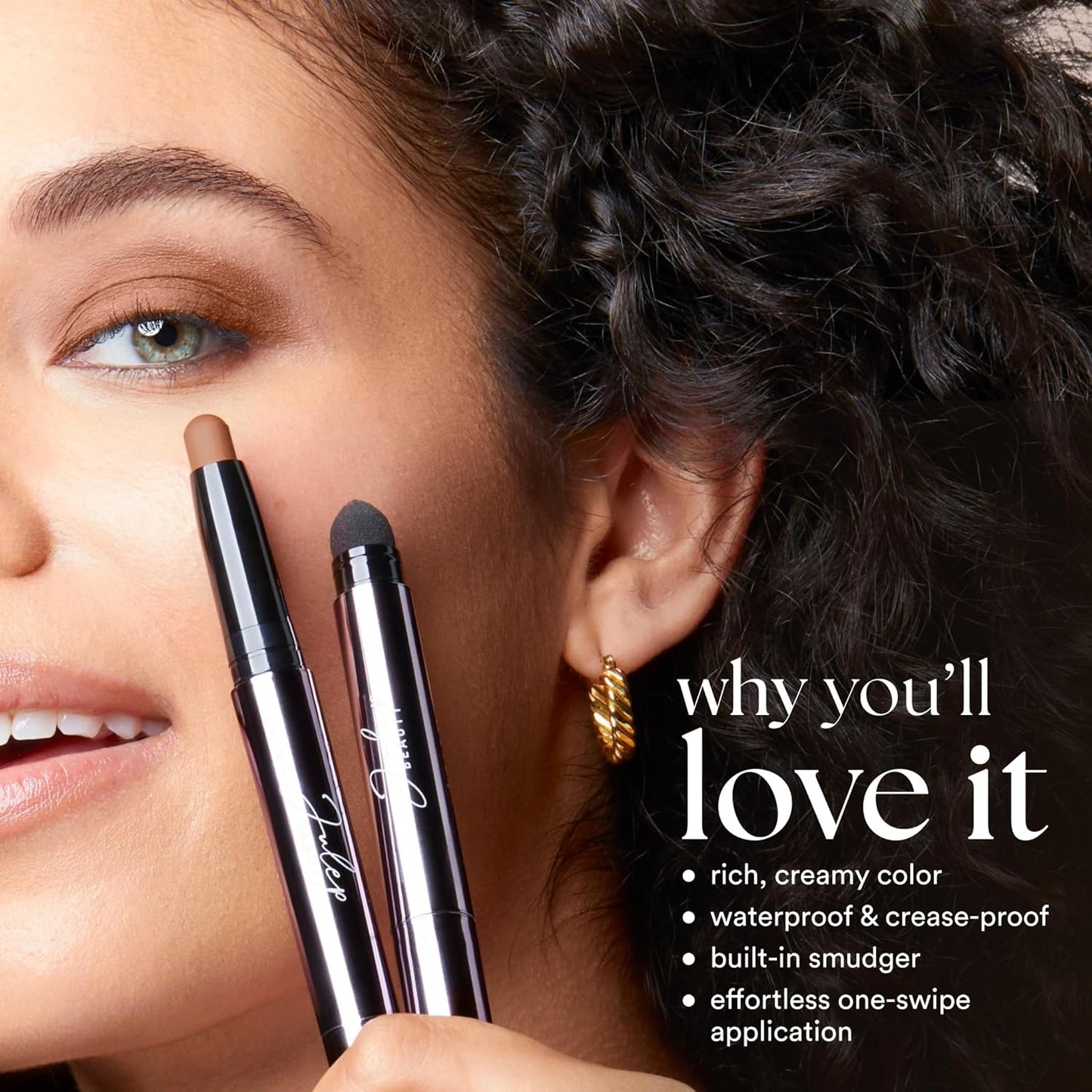 Julep Eyeshadow 101 Cream-to-Powder Waterproof Shadow Stick – Putty Matte – Long-Lasting, Crease-Proof, Neutral & Soft Matte Eyeshadow with Built-in Smudger