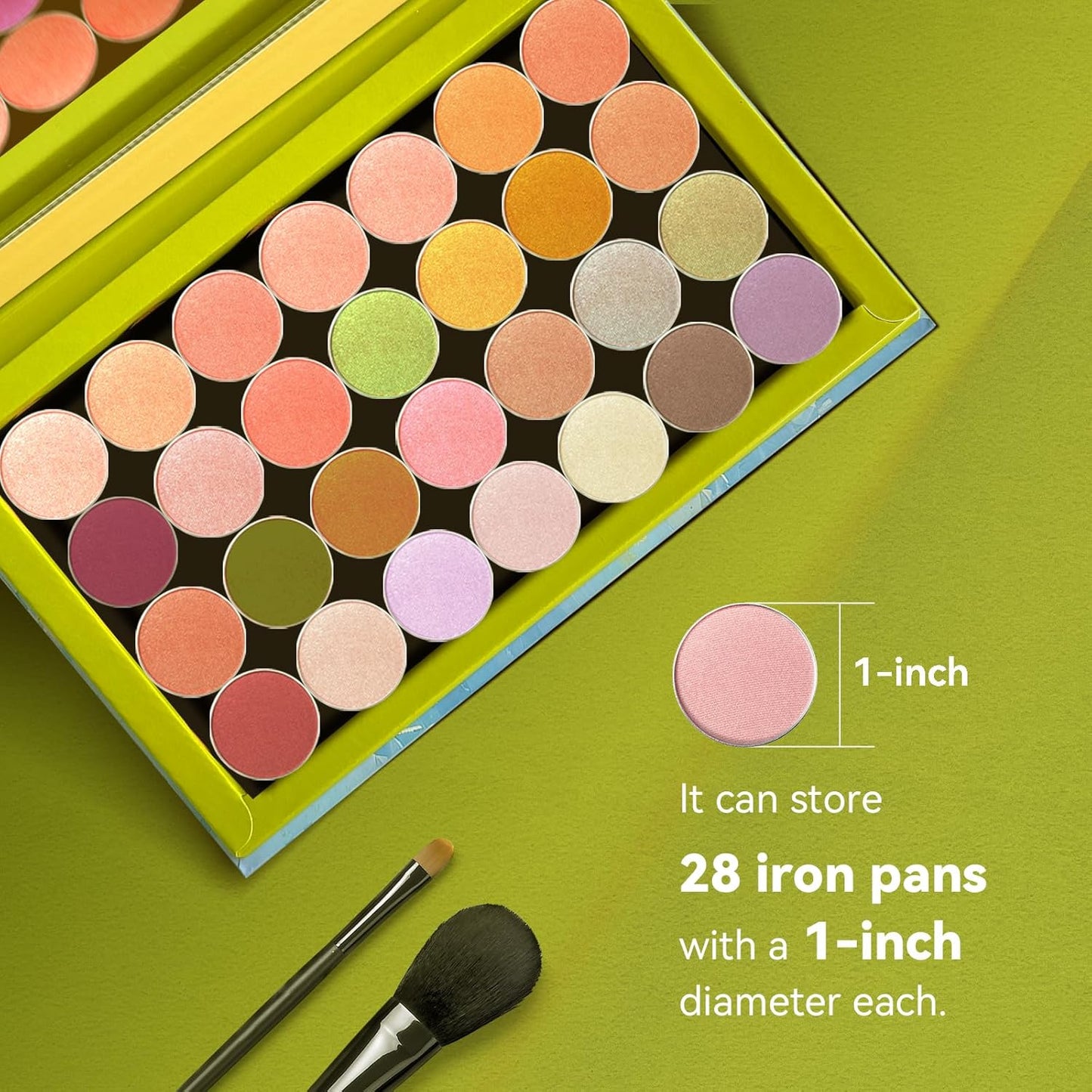 Magnetic Makeup Palette, Empty Eyeshadow Palette With Mirror Inside, Oil-Painting Embossed Design Art Paper Makeup Organizer DIY (Desert Star)