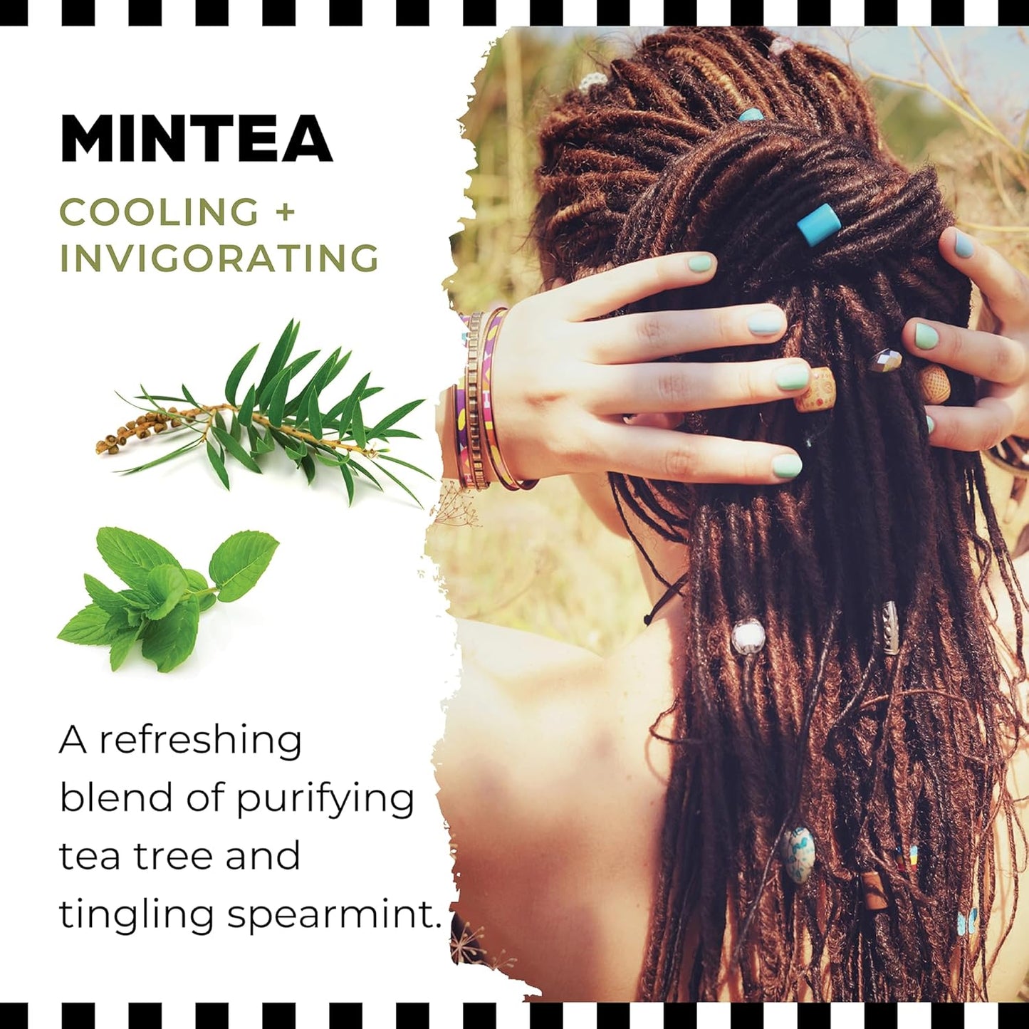 Dollylocks Refreshening Spray – Residue-Free Dreadlock & Loc Moisturizer Spray, Plant Based Deodorizer & Conditioner for Dreads, Vegan & pH-Balanced (Mintea Scent, 8oz)