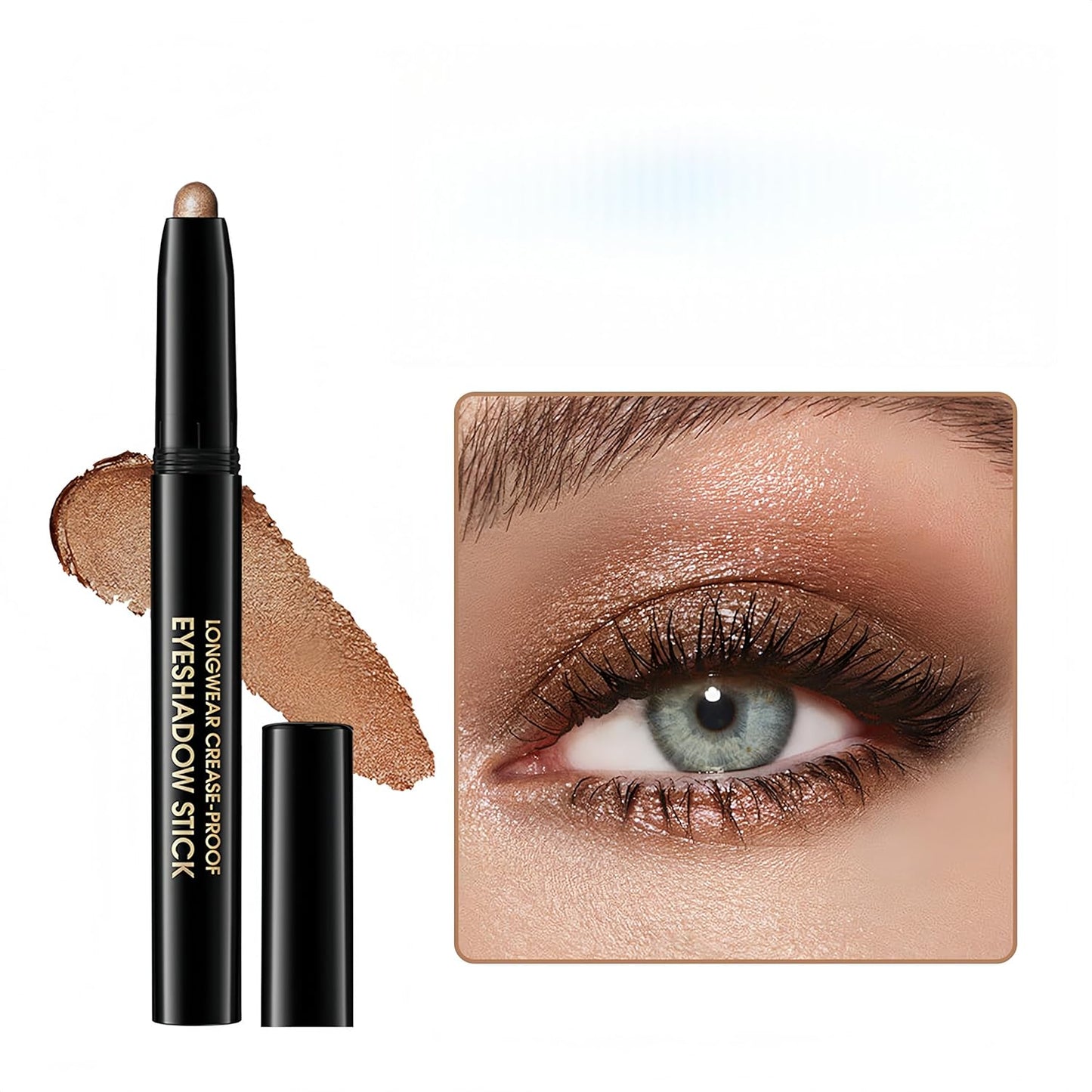 MAEPEOR 10 Colors Cream Eyeshadow Stick Silky Smooth Matte Shimmer Eyeshadow Pen Waterproof and Long Lasting Shadow Pencil for Girls and Women (Color 01)