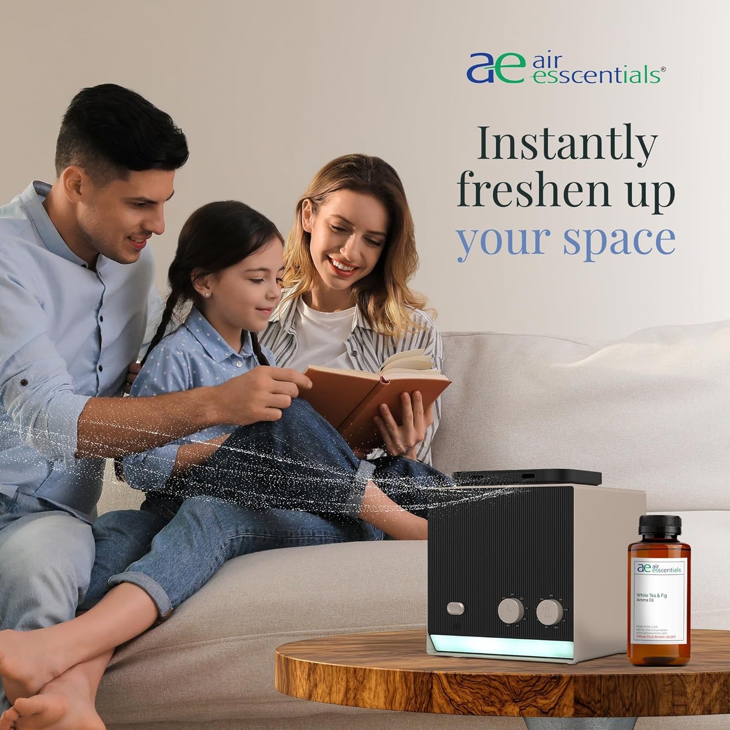 White Tea & Fig Aroma Oil, Essential Oils Blend for Diffusers & Scent Machines,Elegant Floral & Tea Blend with Citrus, Aromatherapy, Cold Air Diffuser Compatible, 300 mL