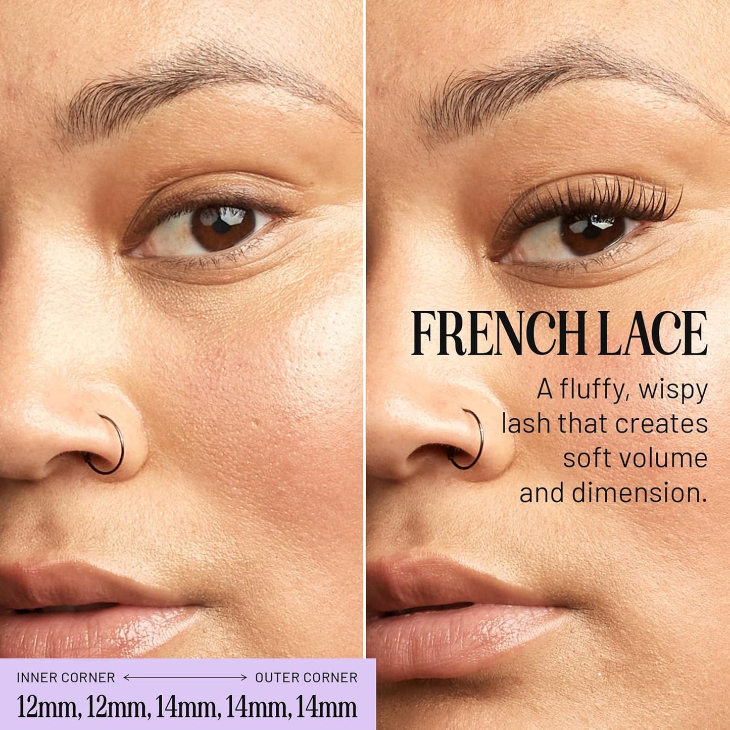 Lilac St - French Lace Glamorous Faux Eyelash Clusters (14mm) - Delicate & Wispy - DIY Lash Extension Wisps - Lightweight & Lifelike - Korean Silk - Lasts 10 Days - Cruelty Free, Vegan - 10 Lashes