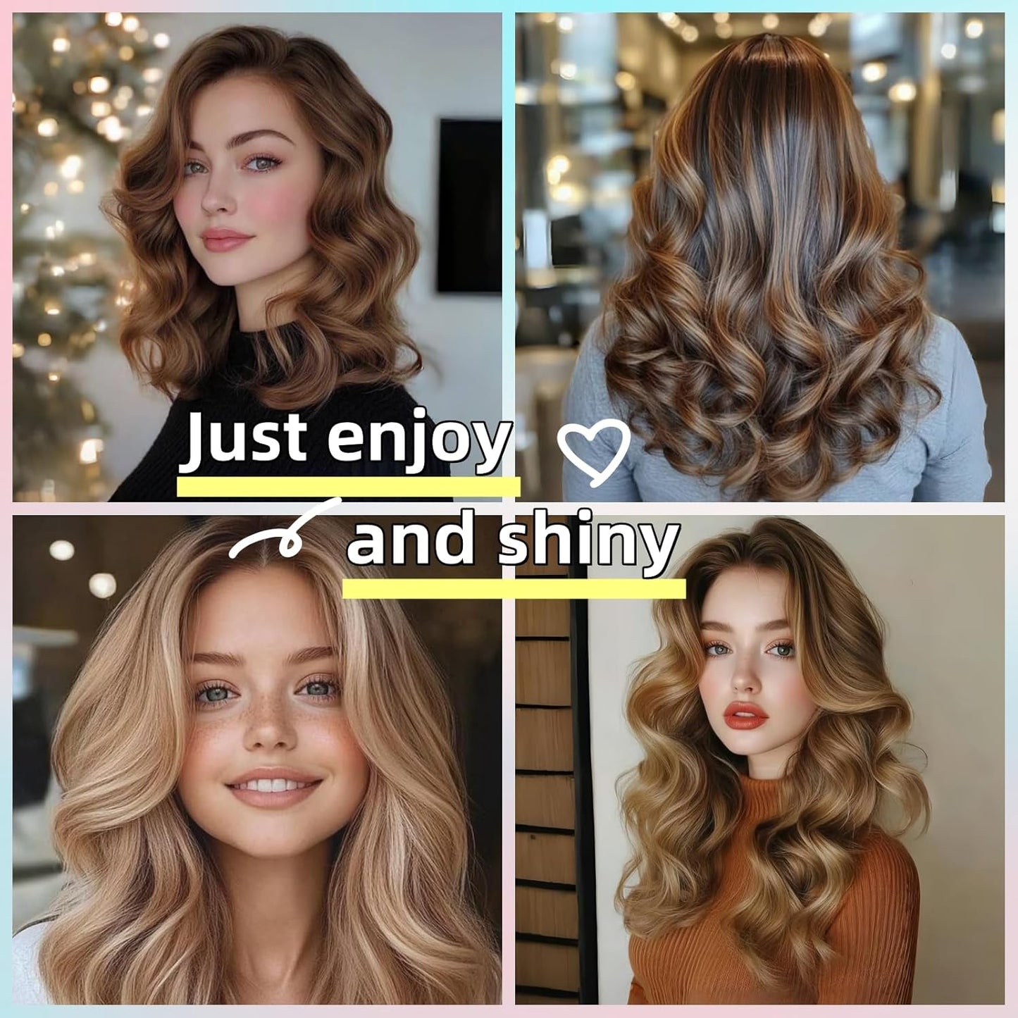 Serenade Sparkling Satin Heatless Curls Overnight, Heatless Hair Clurer Curling Rod Headband, No Heat Curling Rod Hair Roller for Women and Girls to sleep in, Pink