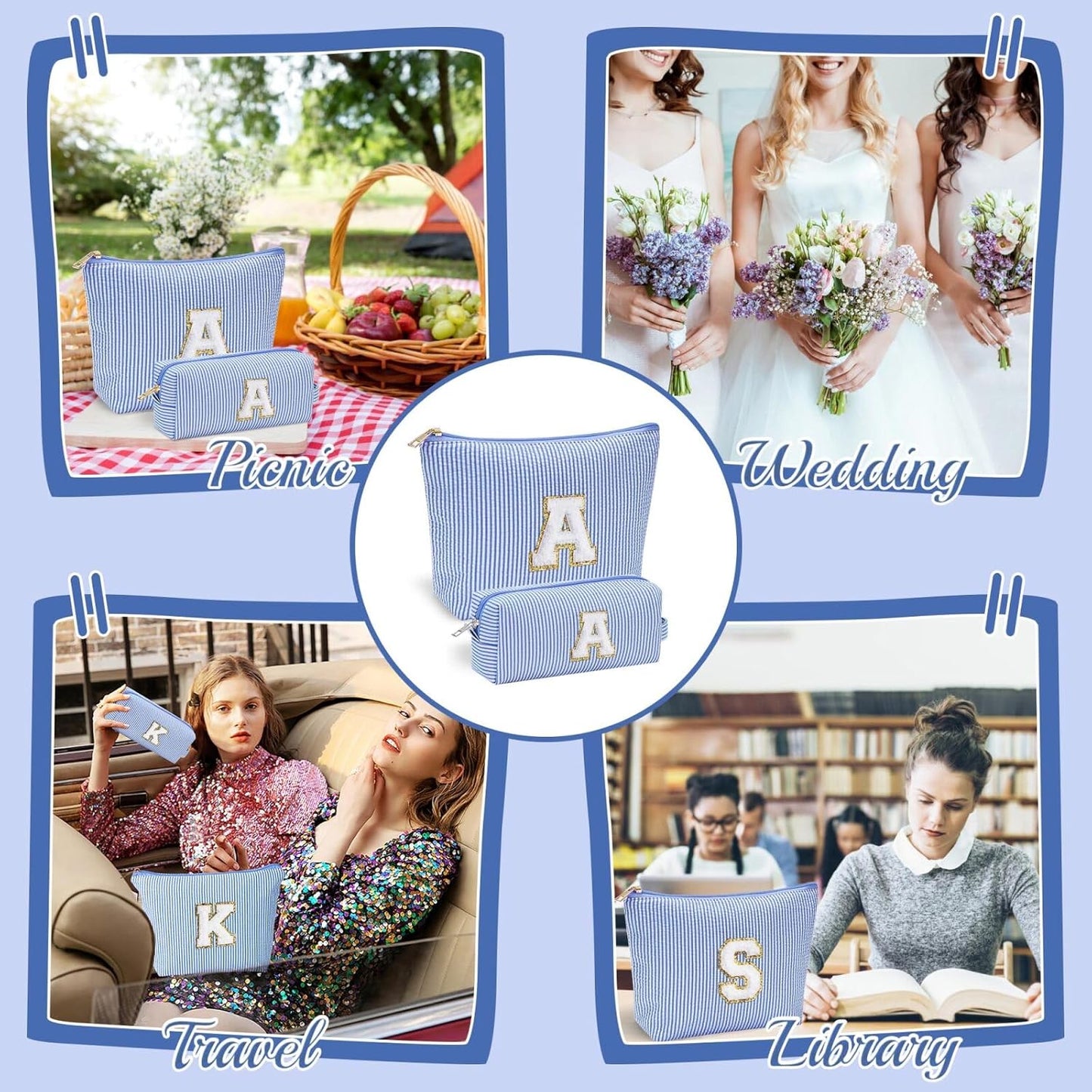 YOOLIFE Teen Girl Gifts- Cute Makeup Bag for Bridesmaid Friends | Travel Bag for Bride Maid Matron of honor Bridal Shower Personalized Bachelorette Girlfriend Gifts Teen Girl Gifts Trendy Stuff D