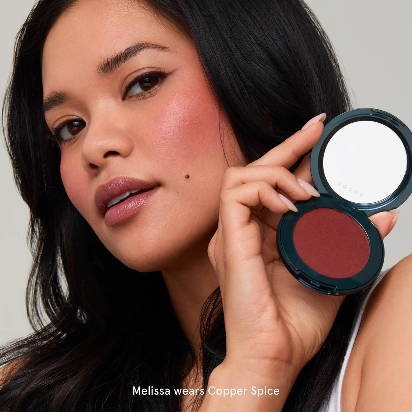 SOSHE Beauty - Blurring Pillow Blush | Featherlight, Cushiony, Cream to Powder Formula | Squalane, Cucumber Seed Extract, Ashwagandha Root | Vegan, Clean, Cruelty-Free (Copper Spice, Warm Terracotta)