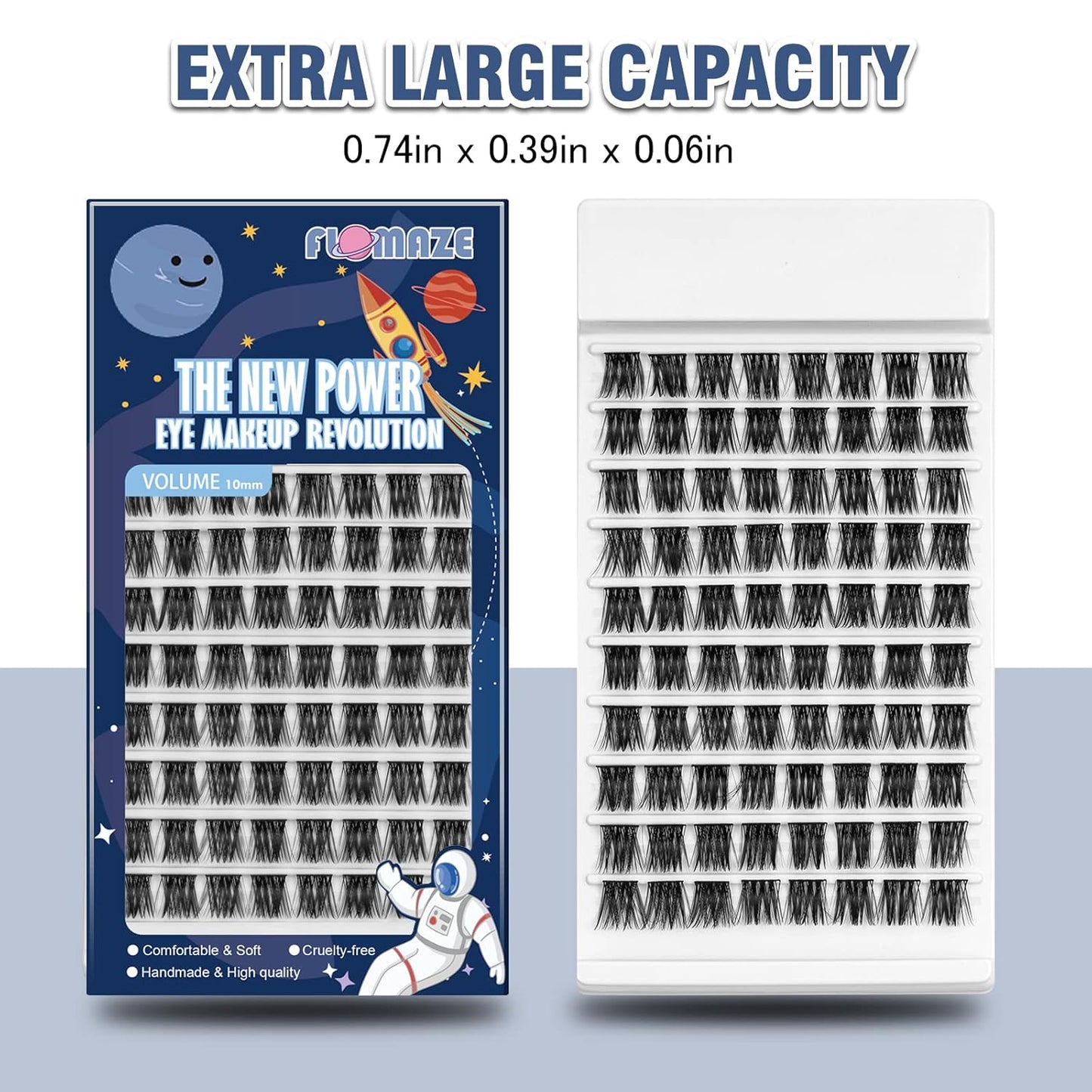 Lash Clusters 80 Clusters DIY Eyelash Extension Volume Lightweight Comfortable Handmade Reusable Individual Lashes False Eyelashes DIY at Home (Volume-Mixed)