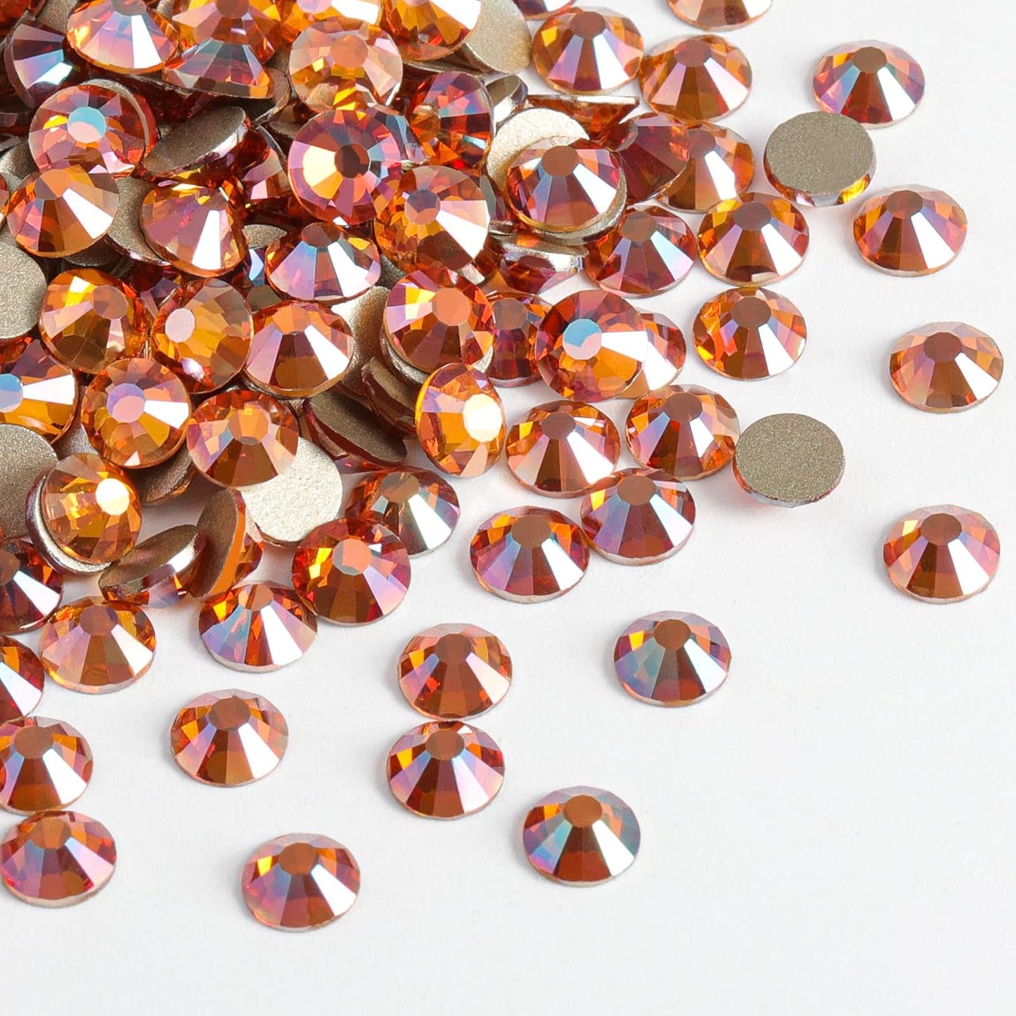 Beadsland Flat Back Crystal Rhinestones Round Gems,Amber,1.9-2.1mm,SS6/1440pcs