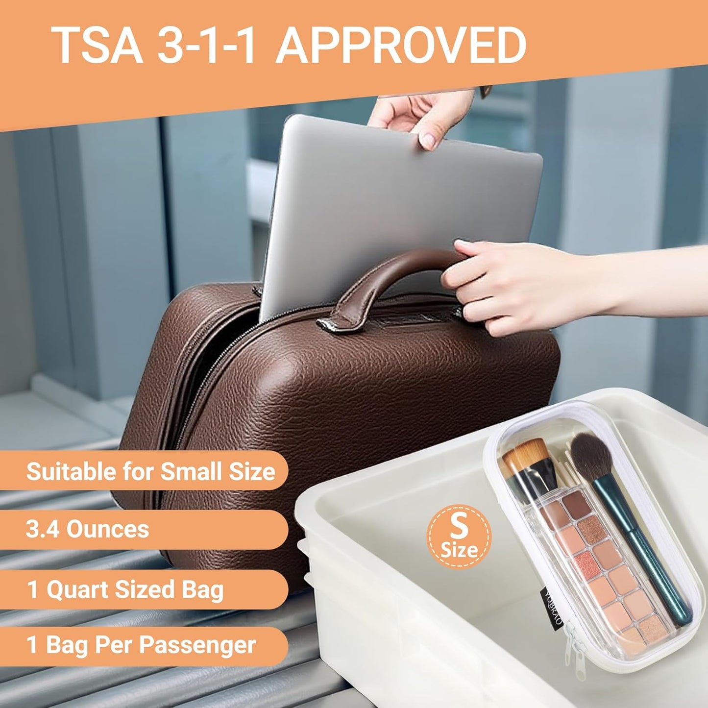 6 Pack Clear Hard Shell Zipper Case (2 Small, 2 Medium, 2 Large), See-Through Hard Plastic Organizer Pouches with Zipper for Travel, Toiletries, Makeup, Electronics & Pencils - Crush-Resistant Storage