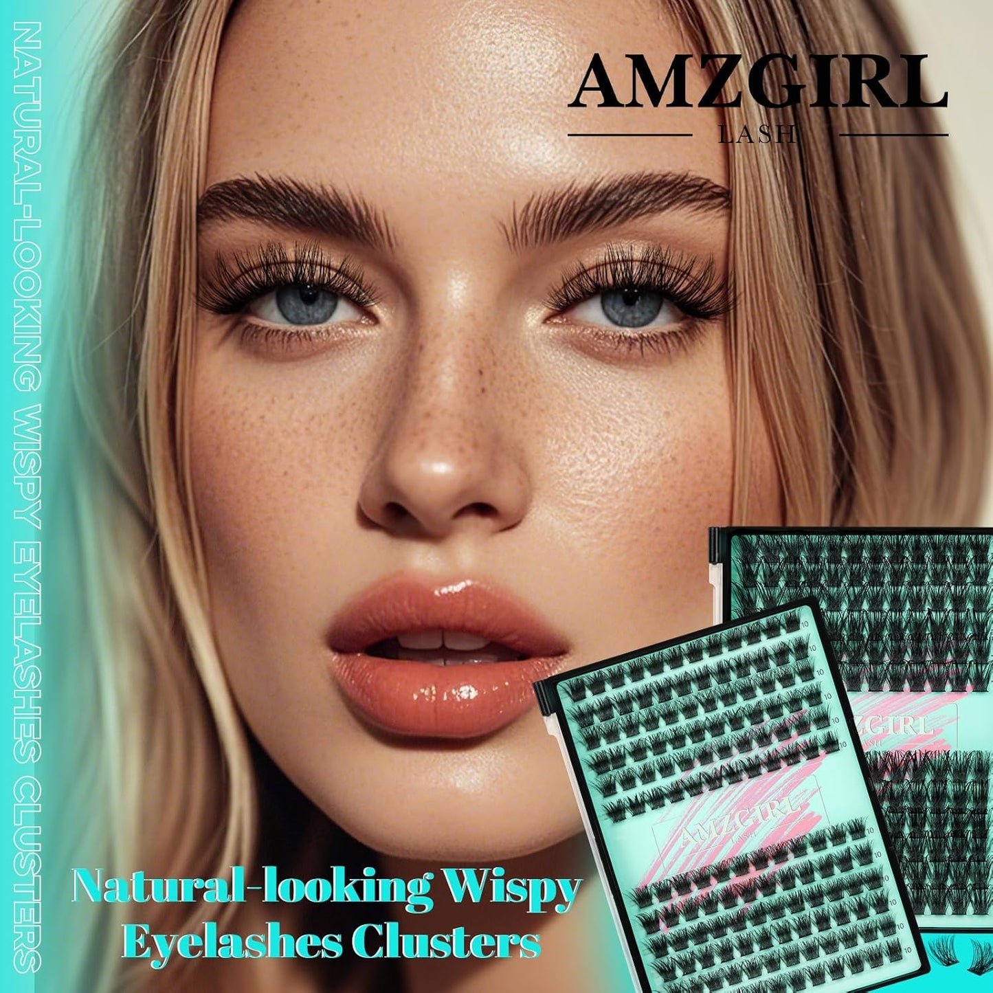 Wispy Lash Clusters Eyelash Extensions 144pcs Individual Lashes Cluster 10mm C Curl Fake Eyelash with Thin Band DIY Cluster Lashes At Home For Beginners (C-10mm)