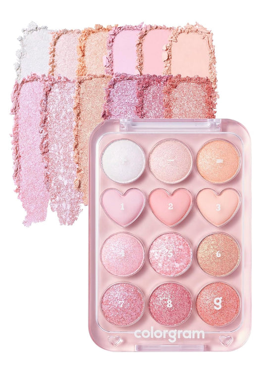 COLORGRAM Pin Point Eyeshadow Palette 04 Bright+Cool | Eyeshadow Palette for Daily makeup, Ultra-Blendable, Matte, Glitter, Shimmer Shades