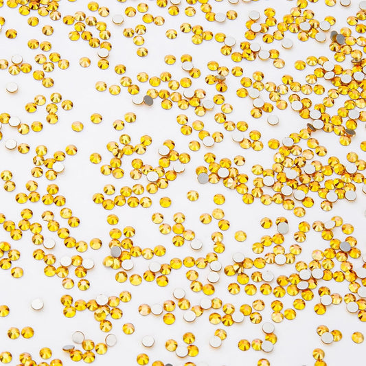 1440Pcs Metallic Sunshine Crystal Rhinestones,Glass Flatback Rhinestones Gemstones Small for Nail Face Makeup Art Crafts Clothes Decoration -(SS10,2.8mm,Metallic Sunshine)