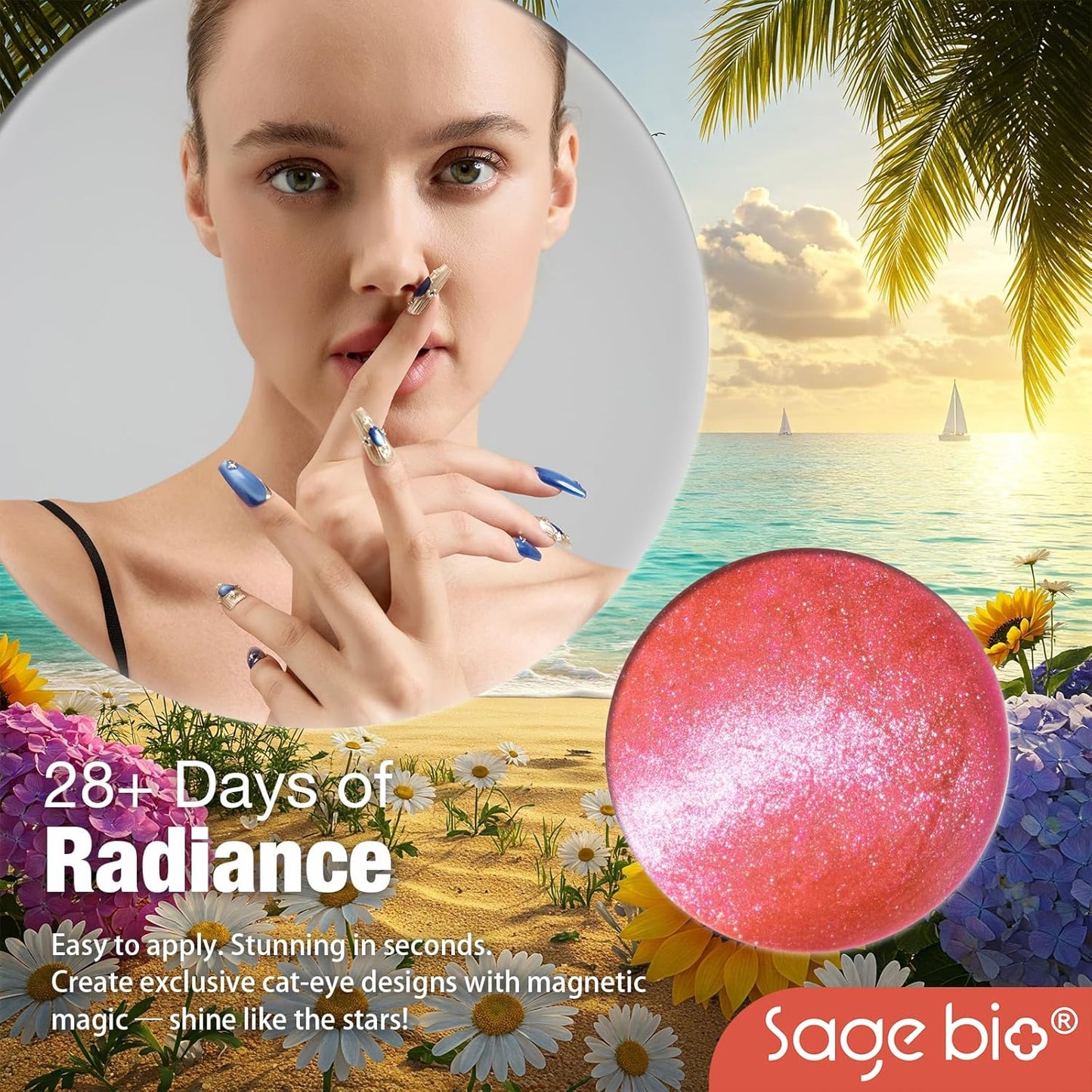 Cat Eye Gel Nail Polish, 15ml Magnetic Gel, High-Gloss Finish, Long-Lasting, DIY Manicure Kit with Magnet Stick, Stunning 3D Magnetic Effect, 02