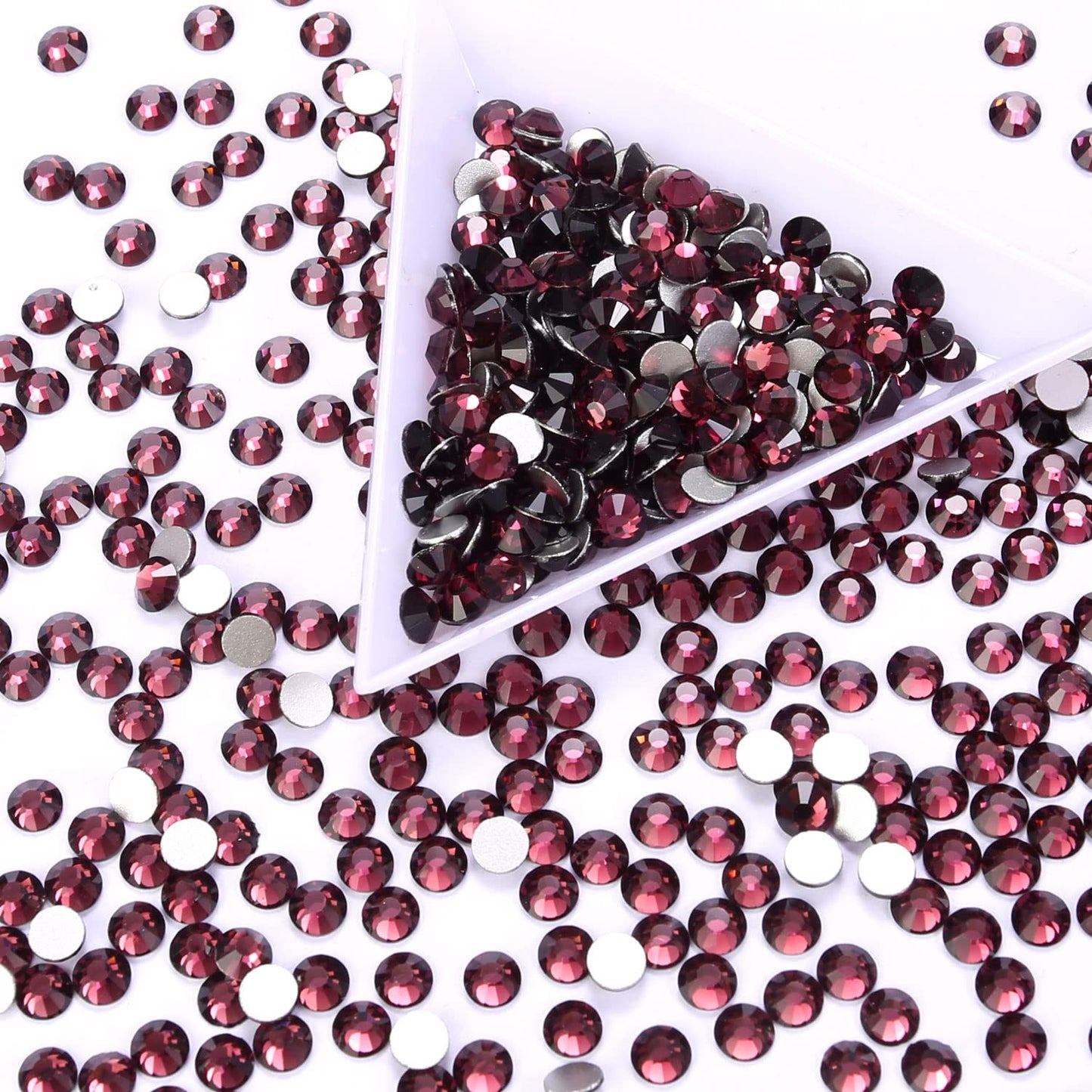 288Pcs Amethyst Crystal Rhinestones,Glass Flatback Rhinestones Gemstones for Nail Face Makeup Art Crafts Clothes Decoration -(SS30,6.5mm,Amethyst)