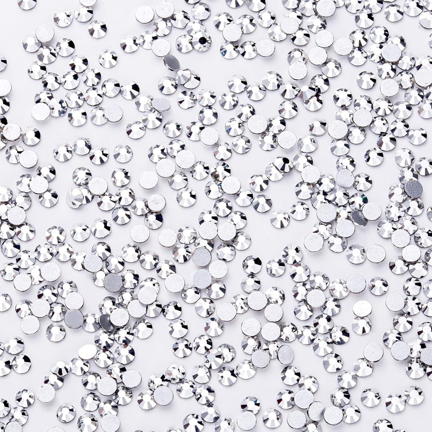 1440Pcs Silver Crystal Rhinestones,Glass Flatback Rhinestones Gemstones Small for Nail Face Makeup Art Crafts Clothes Decoration -(SS8,2.4mm,Silver)