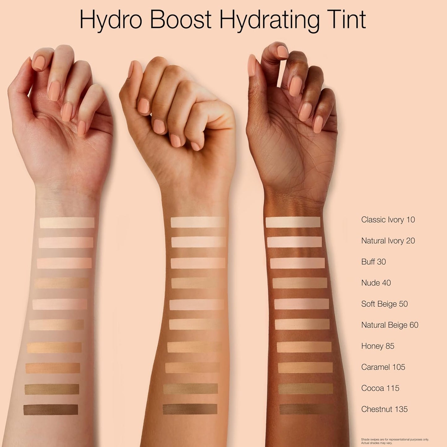 Neutrogena Hydro Boost Hydrating Tint Foundation Makeup for Dry Skin, with Hyaluronic Acid, Lightweight Oil-Free Water Gel, Non-Comedogenic, 30 Buff Color, 1.0 fl. oz