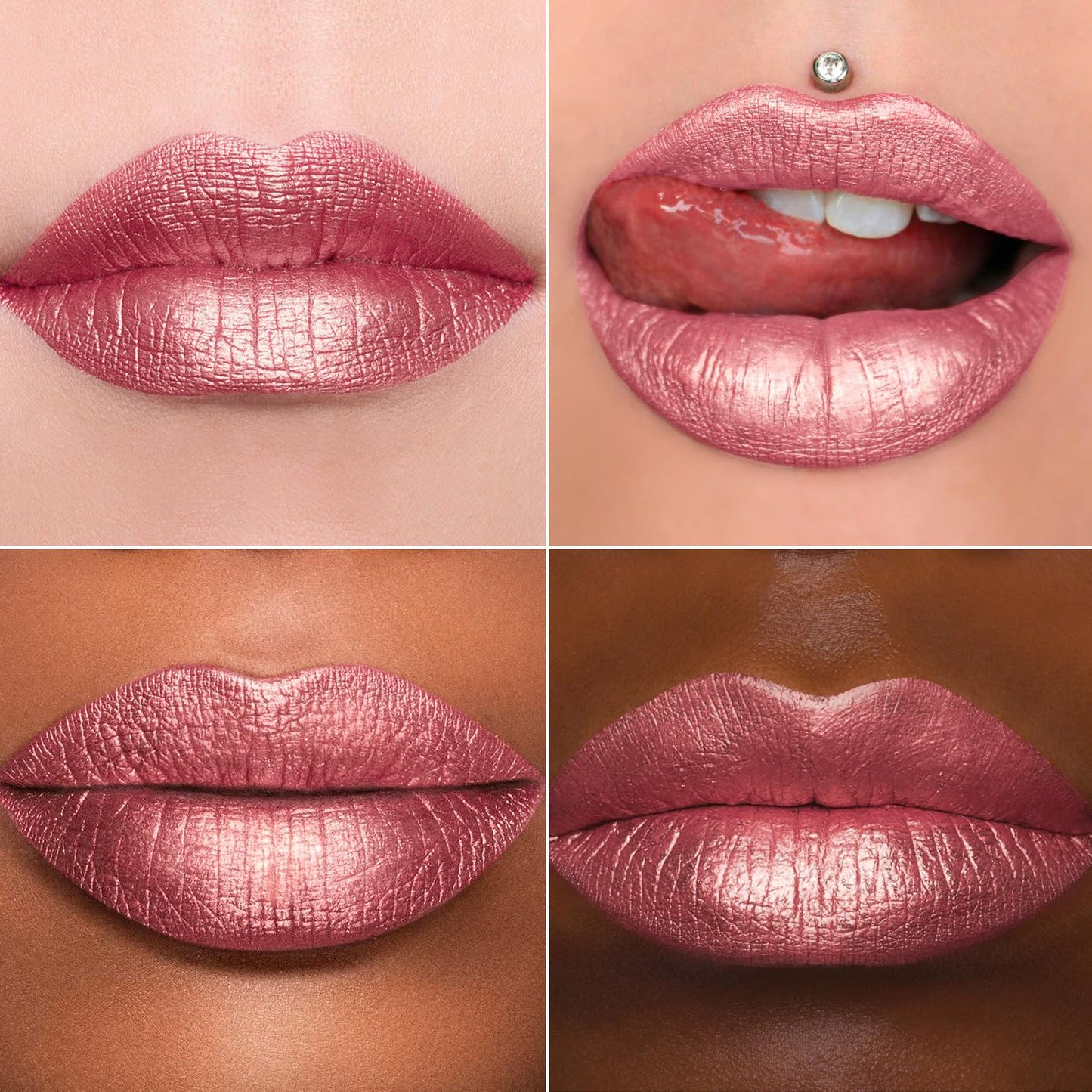 MAKI YIKA Pink Nude Lipstick for Women Metallic Lipsticks Glitter Long Lasting Lipstick No Smudge No Transfer Liquid Lip Gloss (BR017 Love Fighter)