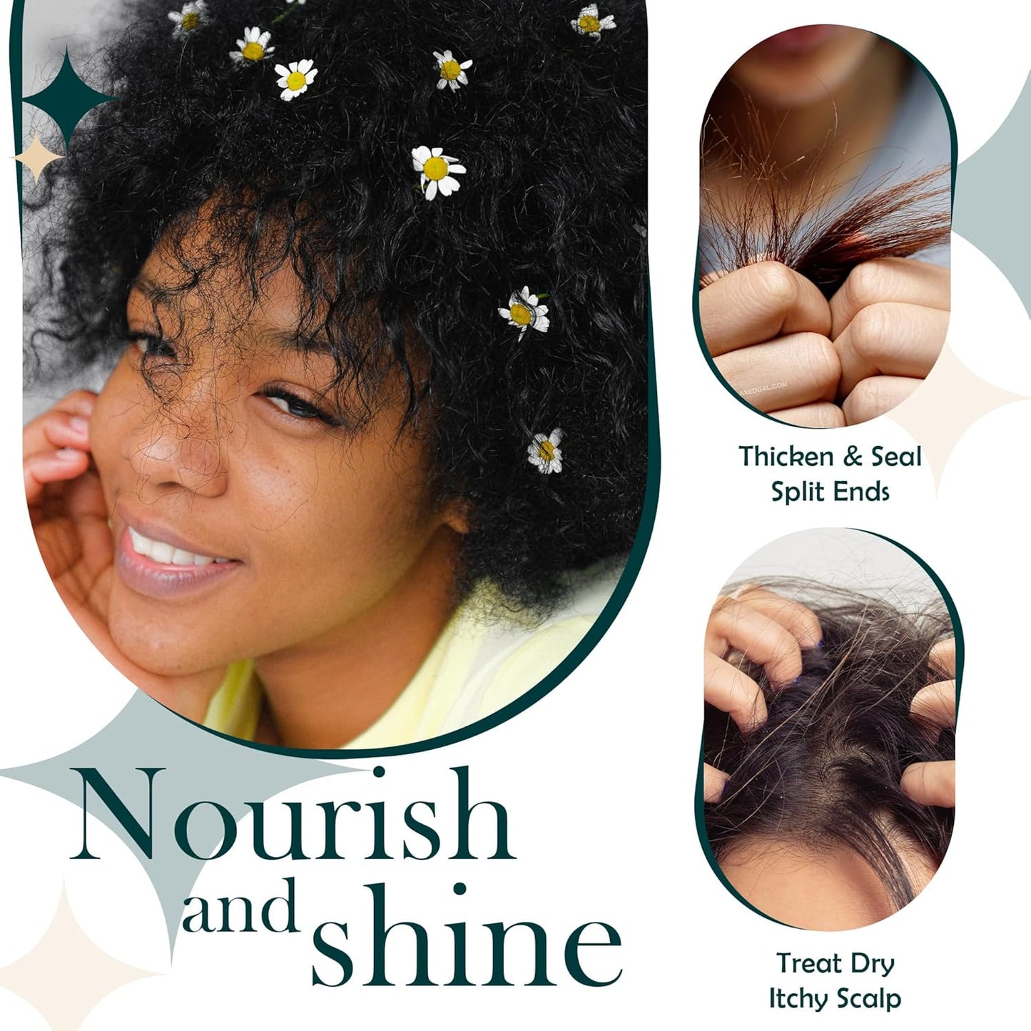 USDA Certified Organic 9 in 1 Natural Hair Growth Serum & Strengthening Oil with Rosemary, Castor, 100% Vegan Jojoba, Coconut, Grape Seed, Ginger & Scalp DHT Blocker Peppermint Oil 2 FL