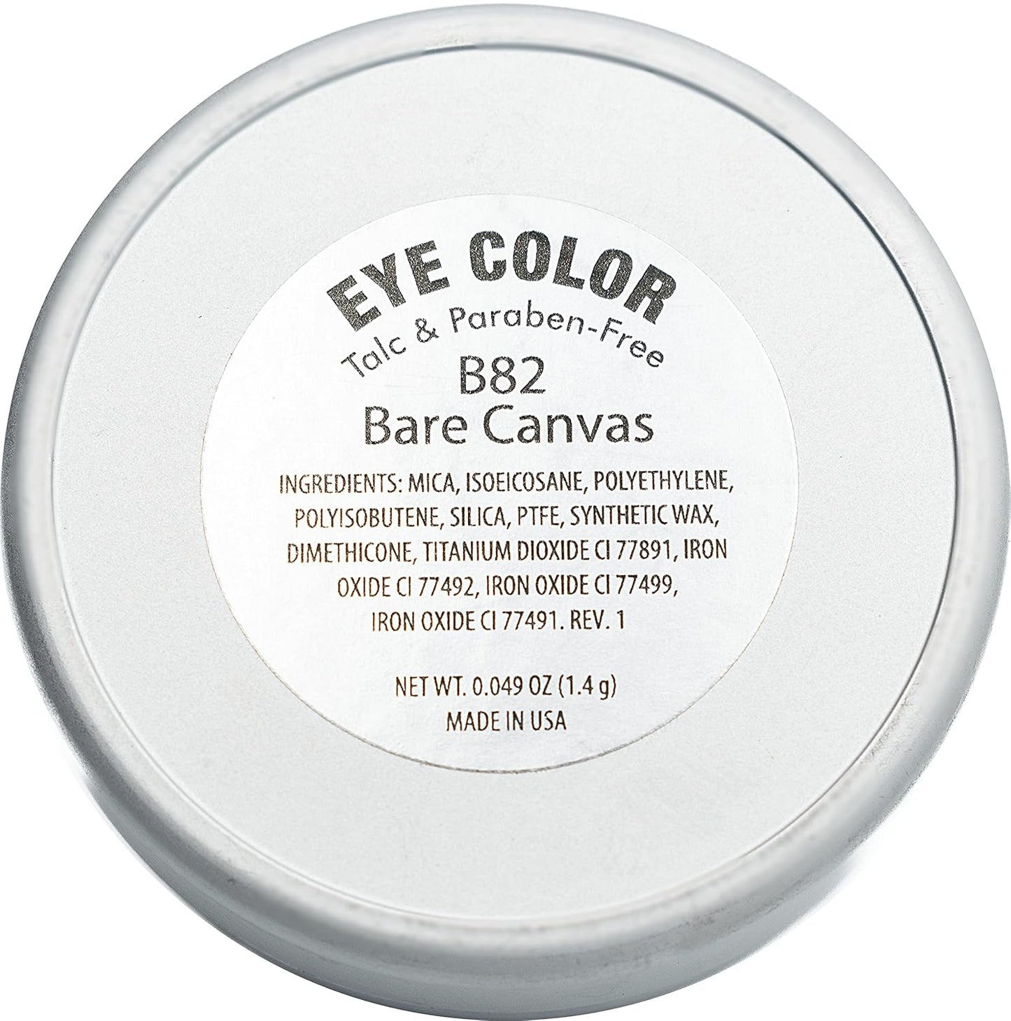 Bare Canvas Beige Neutral Naked Bare Matte Pressed Powder Single Vegan Eyeshadow; Talc, Paraben & Cruelty Free