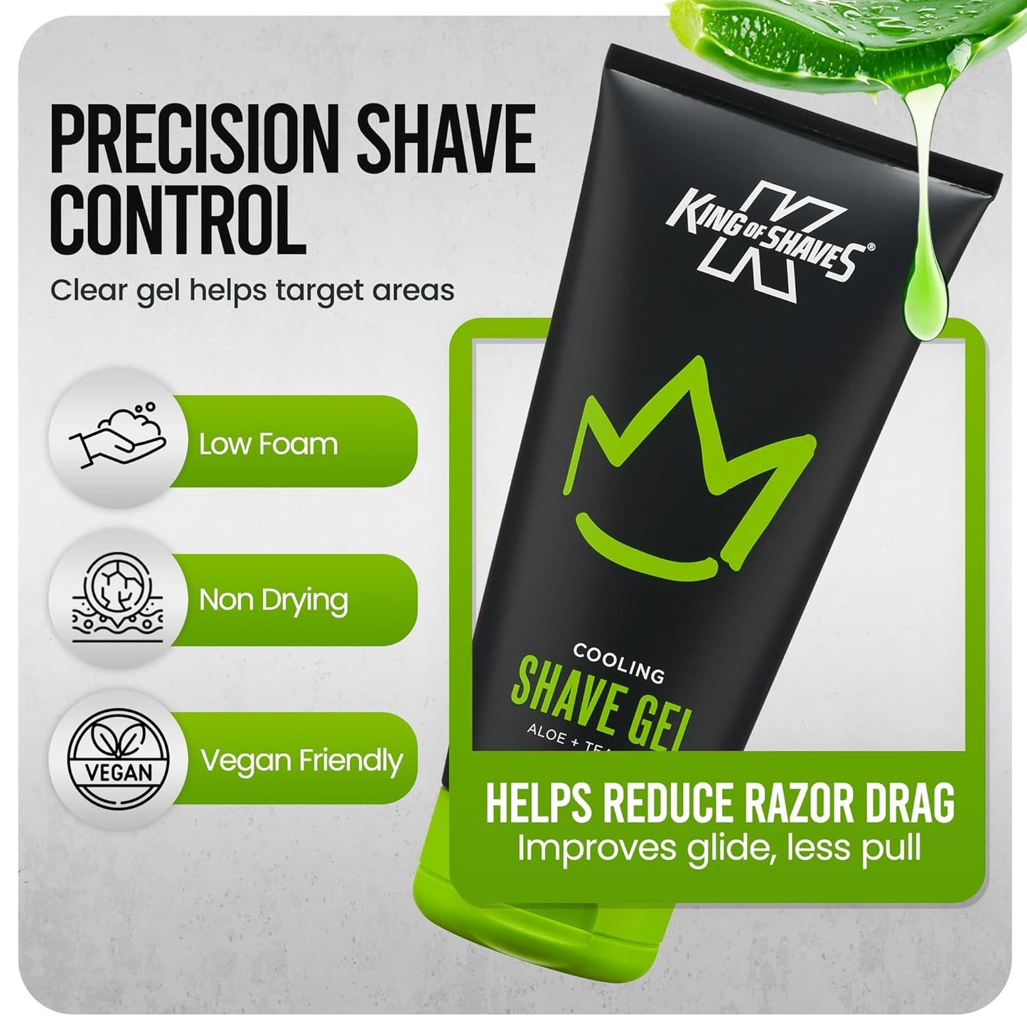King of Shaves Cooling shave gel Aloe+Tea tree 4x175ml
