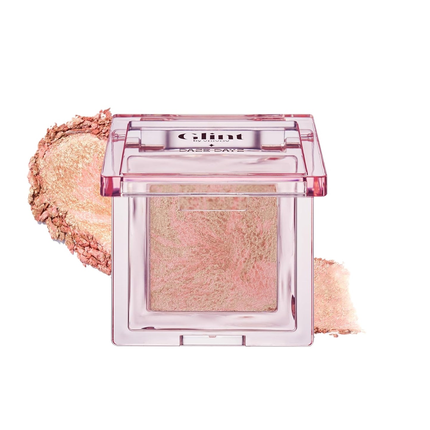 Glint Marble Highlighter (Solei Moon, 0.08oz) - Korean Makeup. Inspired Baked for Smooth, Radiant Glow, Long-Lasting Wear. Enriched with Micro Pearl Particles