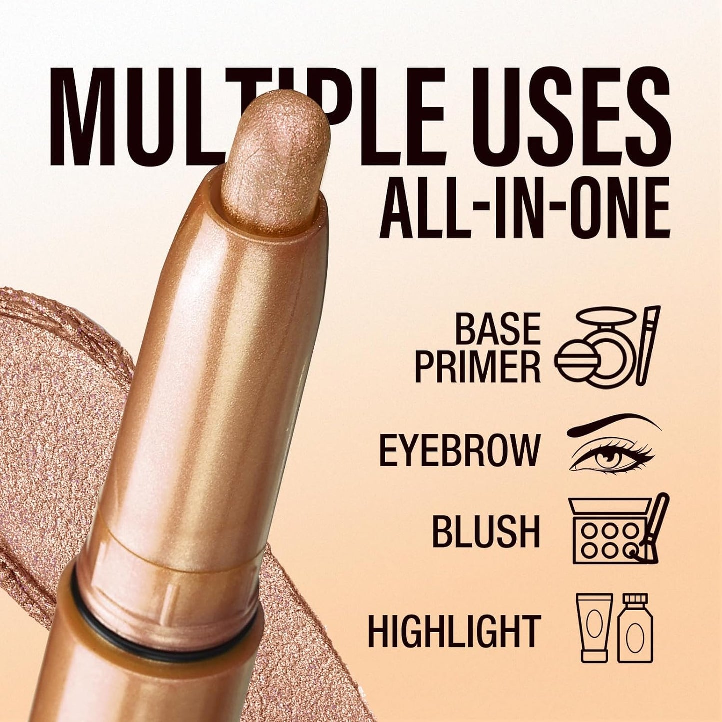 Jolilab Eyeshadow Stick, 2 Colors Matte Professional Bright-Colored Contouring and Highlight Stick, Cream Waterproof Long Lasting High Pigmented Eye Shadow.