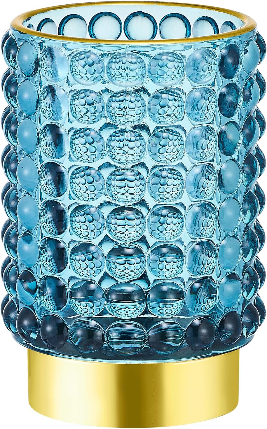 Makeup Brush Holder Organizer,Toothbrush Holders,Desk Pen Pencil Holder,Multifunctional Vintage Glass Brush Cup(A38-7-US/Blue/L)