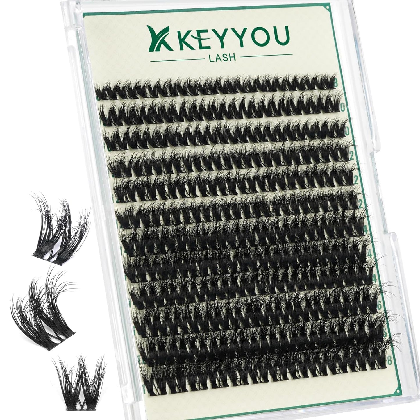 KEYYOULASH Flora Lash Cluster DIY Eyelash Extensions 144pcs 3D Curl 8-18MIX Lashes Extension Eyelash Clusters Long Classic Individual Lashes Fluffy and Soft Wispy Volume Lashes (F01,D-8-18MIX 3D)