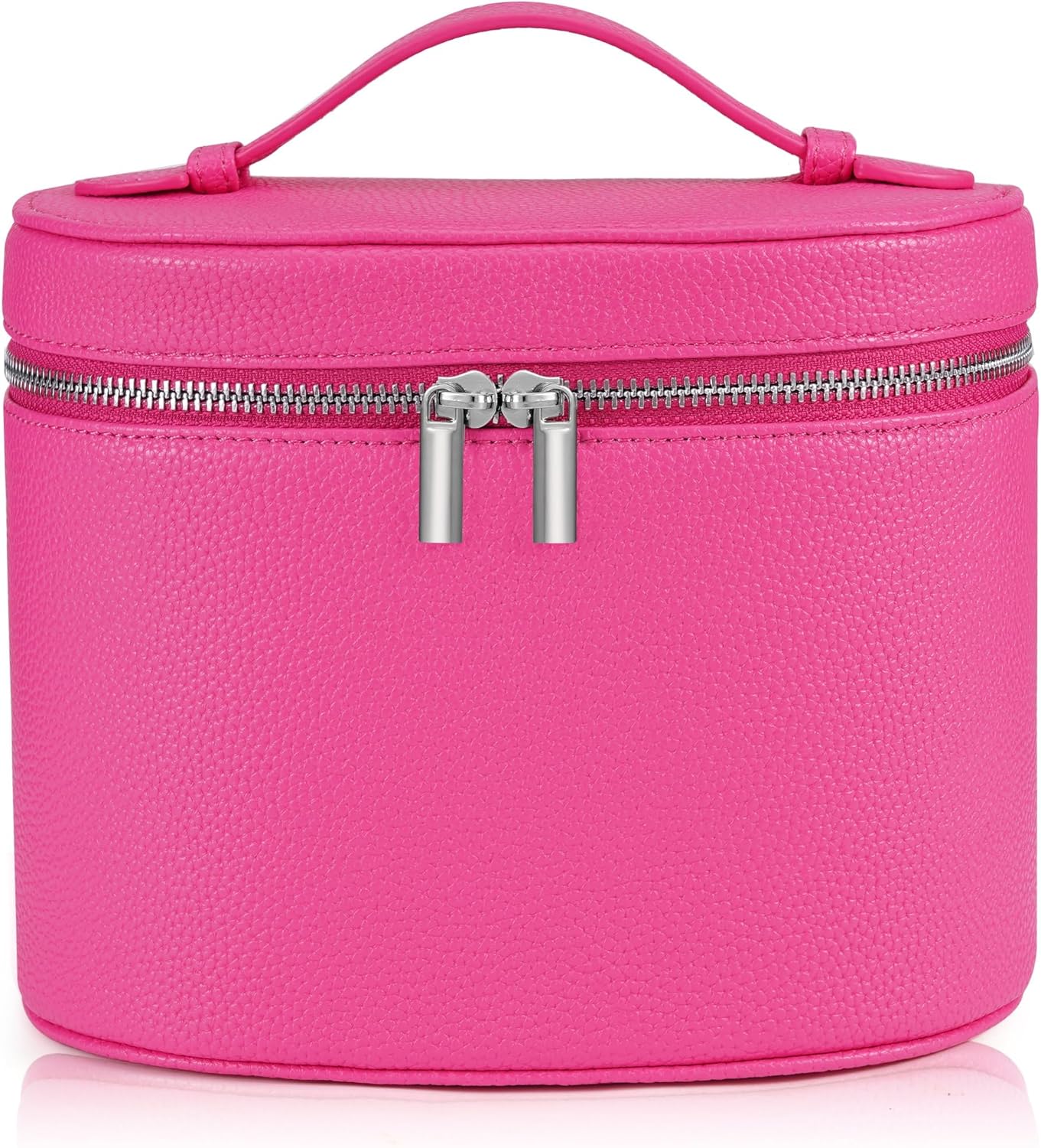 Makeup Bag Vanity Case Cosmetic Bag with Removable Divider Travel Toiletry Bag for Women Portable Make up Box Organizer, Rose