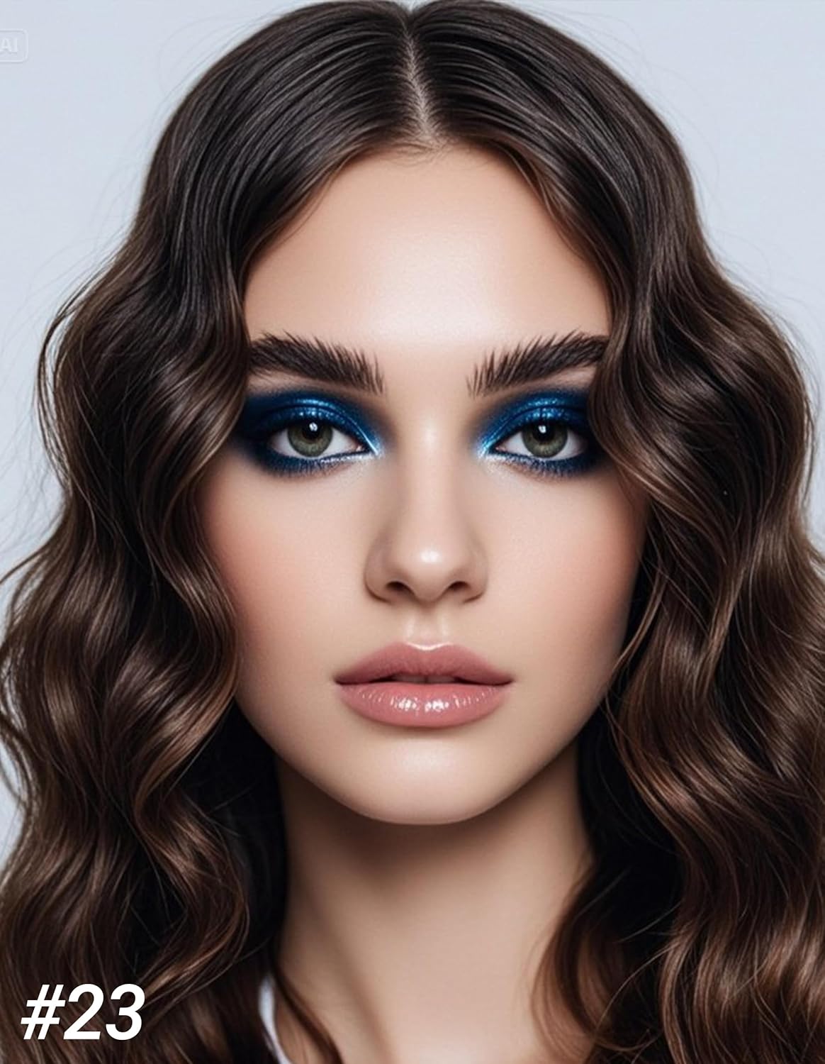 Erinde Shimmer Cream Eyeshadow Stick, Long Lasting Metallic Eye Shadow Sticks, Waterproof Creamy Glitter Eyeshadow Pencil, High Pigmented Blendable Neutral Eye Makeup, 23 Sapphire Blue Shimmer