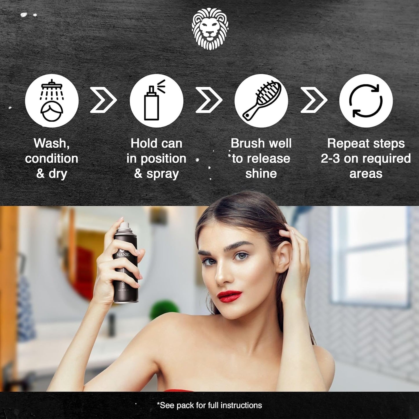 Mane Hair Thickening Spray & Root Touch Up, Instantly Thicker Hair for Men & Women, Fill in Hairlines and Hide Thinning and Fine Patches - Blond, 12 Colors (6.76 oz)