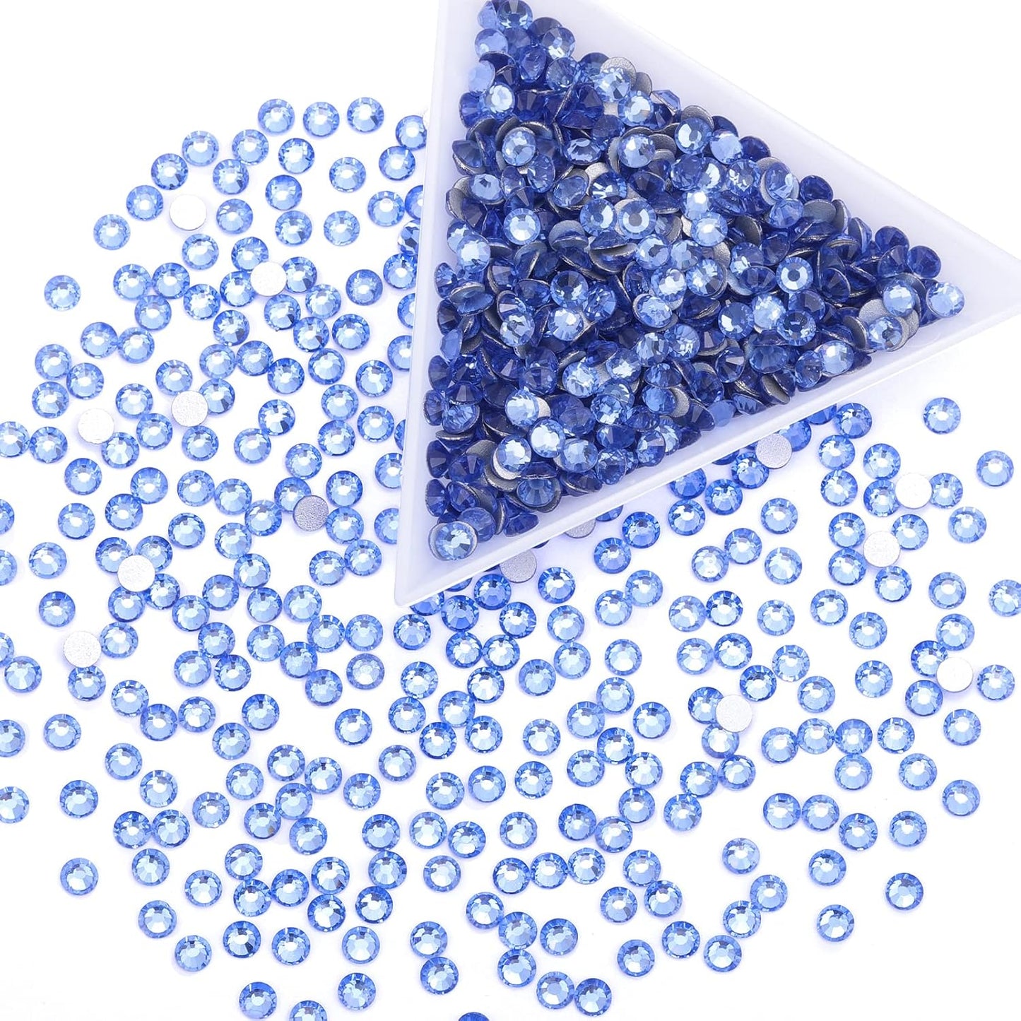 1440Pcs Light Blue Crystal Rhinestones,Glass Flatback Rhinestones Gemstones for Nail Face Makeup Art Crafts Clothes Decoration - (SS12,3.0mm,Light Blue)